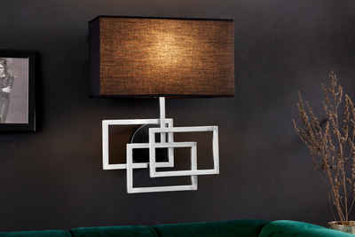 riess-ambiente Wandleuchte ATLANTIS 44cm schwarz / silber, ohne Leuchtmittel, Wohnzimmer · Stoff · Metall · innen · Modern Design