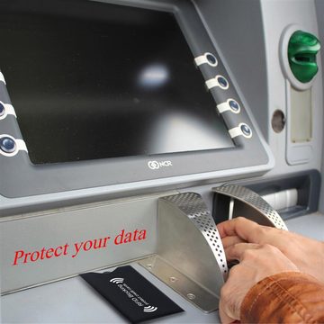 Intirilife Geldbörse (RFID Blocking Hülle, 10-tlg), 10x RFID Blocking Schutzhülle in SCHWARZ - 10 Stück RFID Blocker