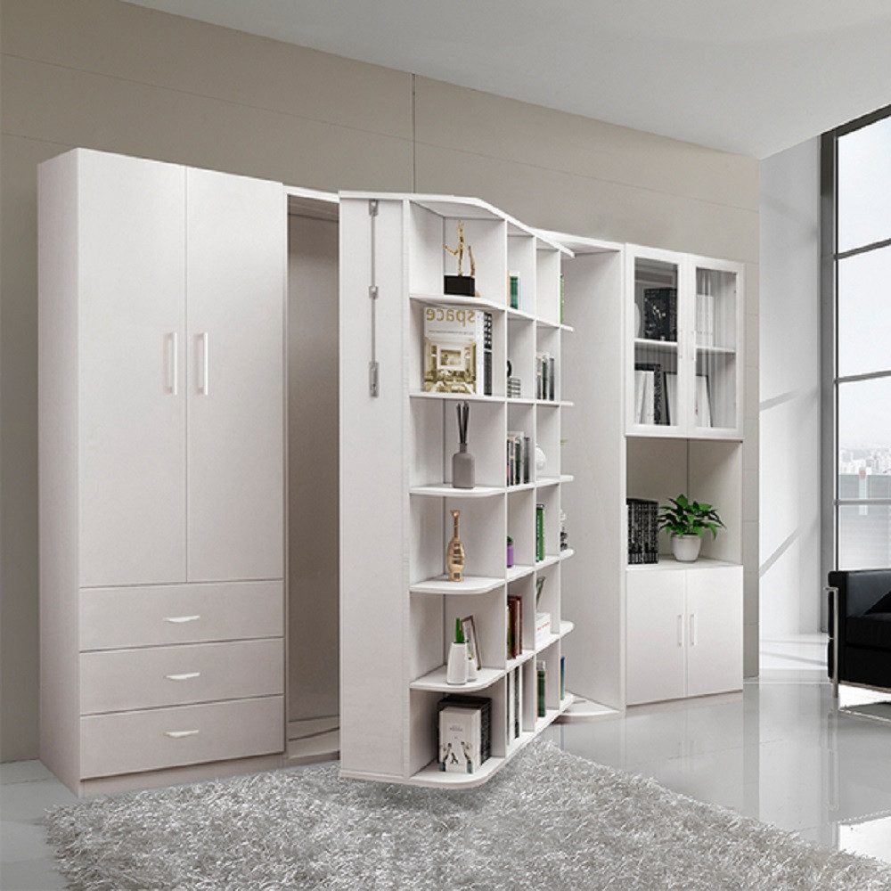JVmoebel Schrankbett Bett mit Regal und Stauraum in modernem Design aus Holz (1-St., Schrankbett) Made in Europa