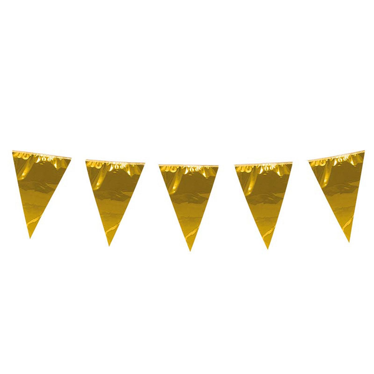 Boland Wimpelkette Wimpelkette PE 45x30cm L: 10m, Metallic Gold