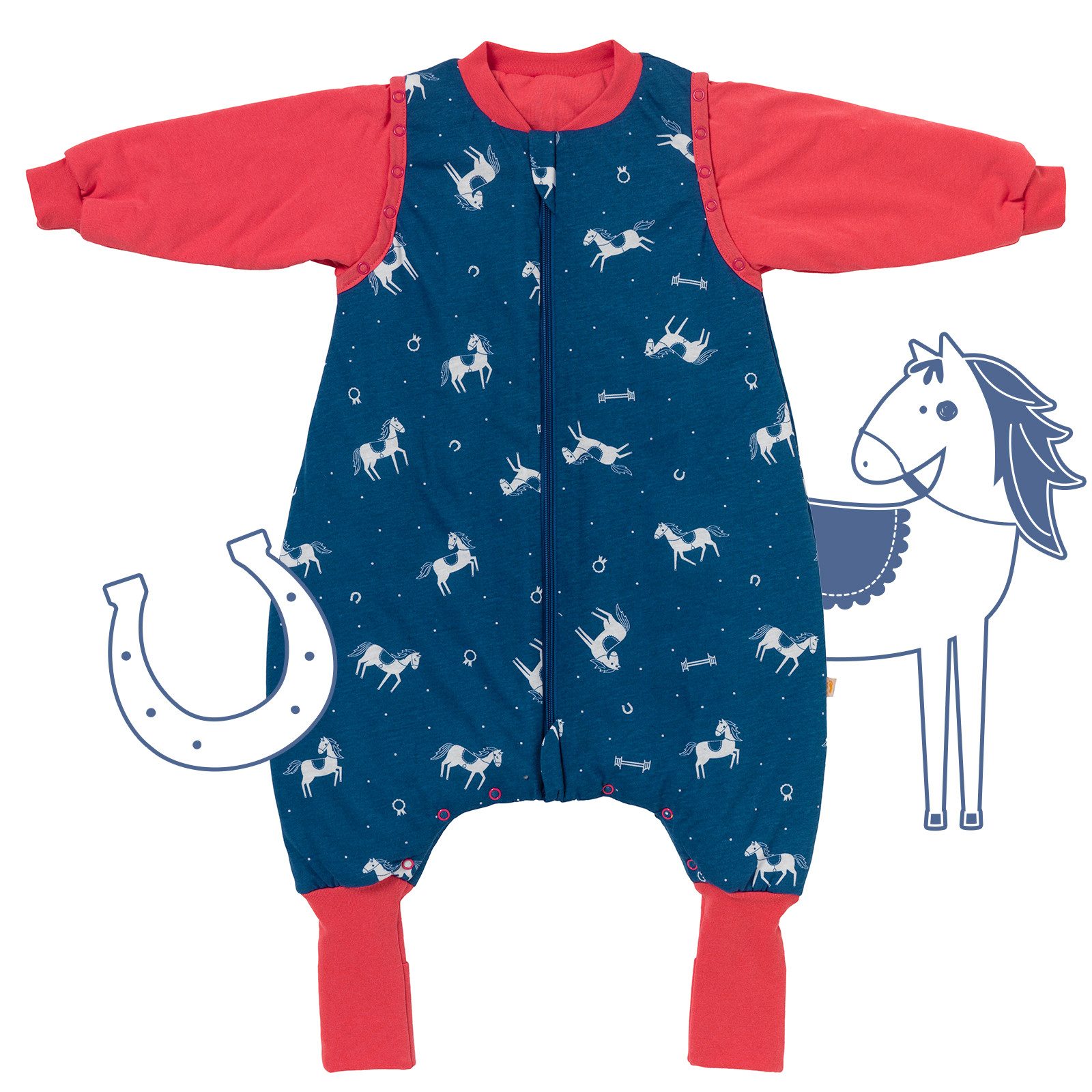 Kinderschlafsack Schlafsack mit Füßen und umklappbaren Bündchen, 2.5 Tog OEKO-TEX