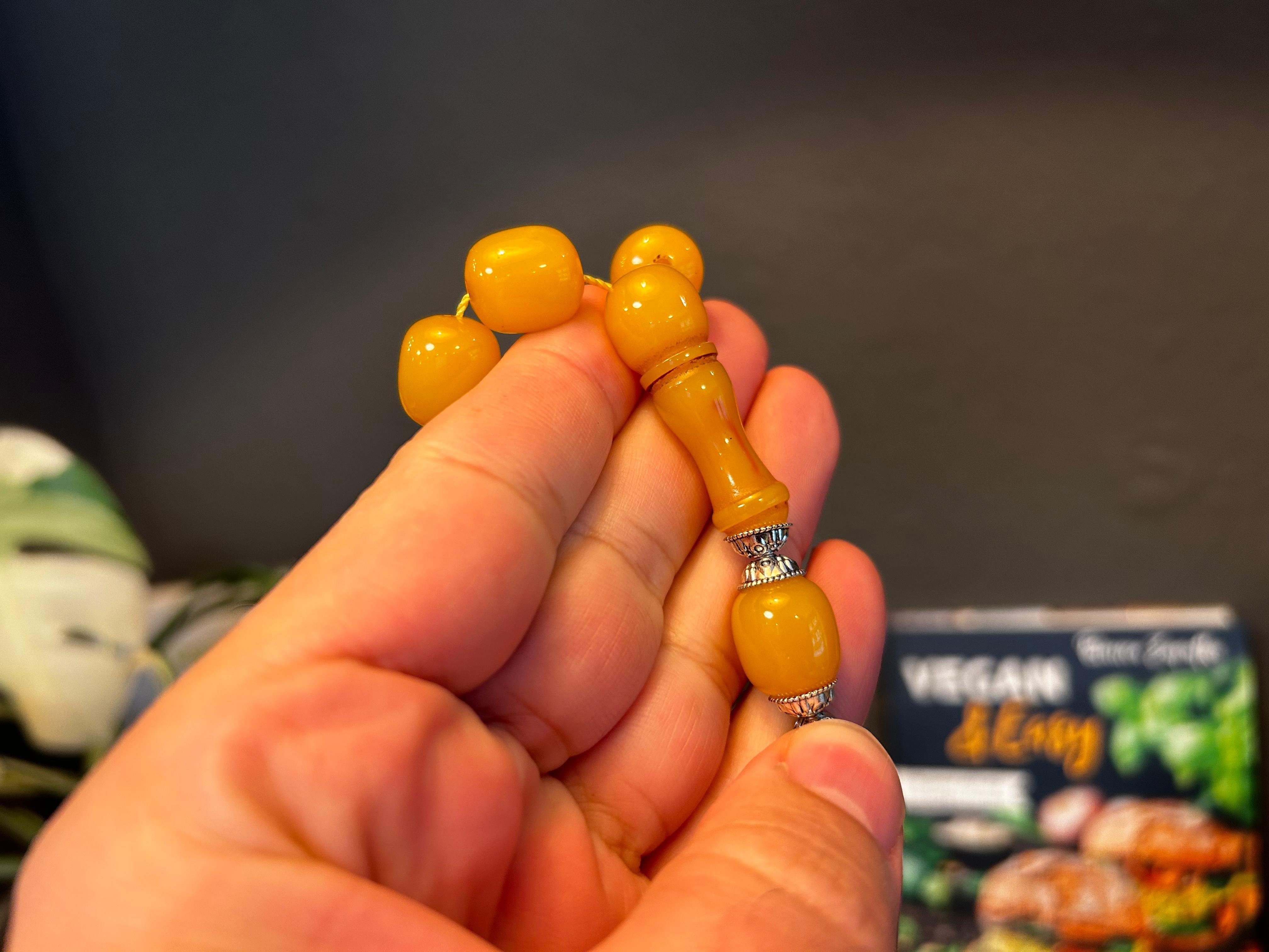 TesbihBid Kettenanhänger Amber islam Misbaha Tesbih (33-tlg) Prayerbeads faturan Gebetskette 33 Bakalite