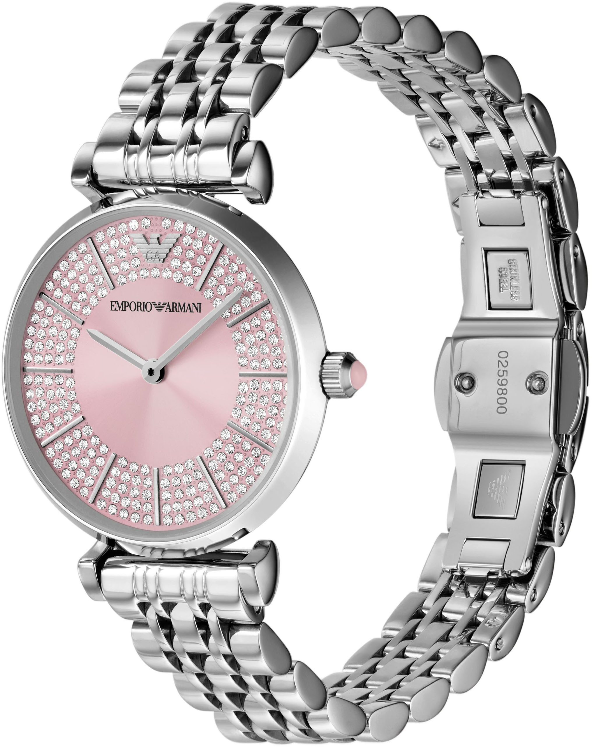 Emporio Armani Quarzuhr AR11686, Armbanduhr, Damenuhr, Edelstahlarmband, an günstig online kaufen