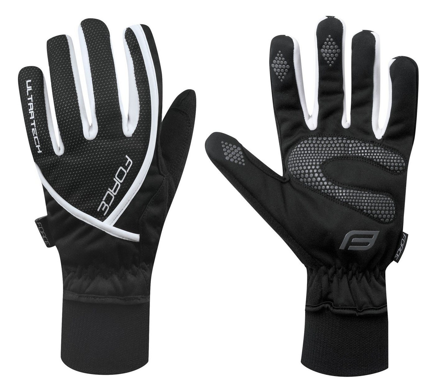 FORCE Fahrradhandschuhe Handschuhe FORCE ULTRA TECH schwarz 0 °C bis +5 °C %%% *