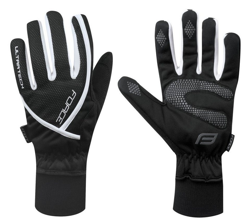 FORCE Fahrradhandschuhe Handschuhe FORCE ULTRA TECH schwarz 0 °C bis +5 °C