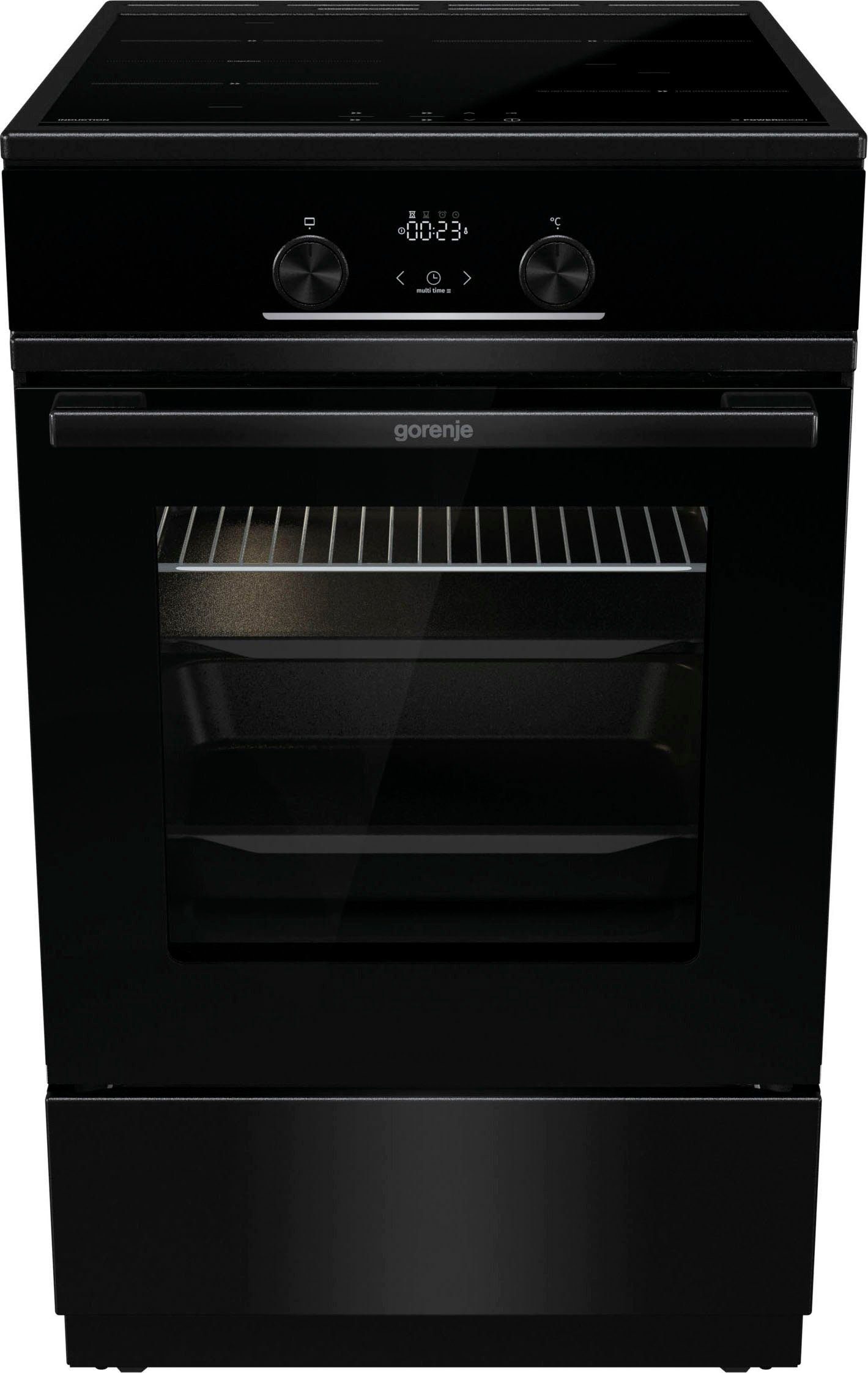 GORENJE Induktions-Standherd GEIT5C60BPG, mit 2-fach-Teleskopauszug, Aqua Clean, Knusprig genießen – ganz ohne Extra-Kalorien - dank …