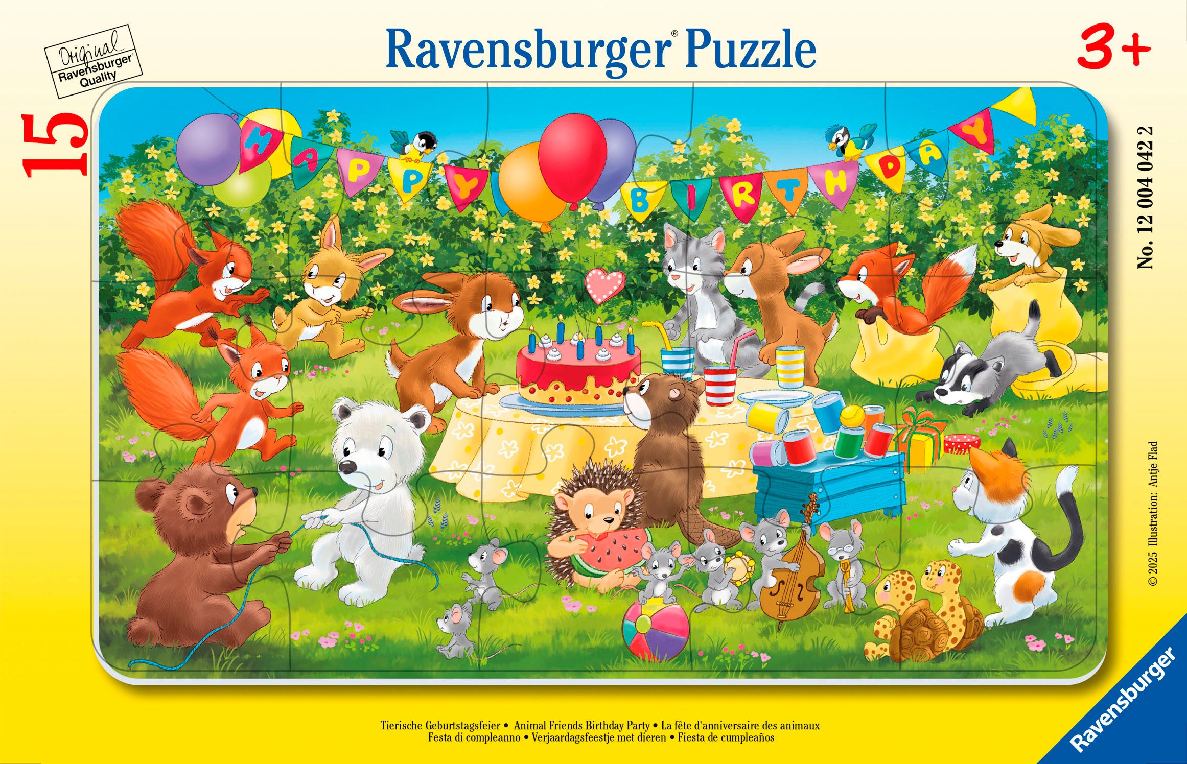Ravensburger Rahmenpuzzle Tierische Geburtstagsfeier, 15 Puzzleteile, Made günstig online kaufen