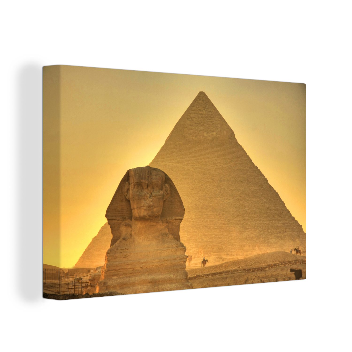 OneMillionCanvasses® Leinwandbild Die Sphinx von Gizeh in Ägypten im Abendlicht, (1 St), Wandbild Leinwandbilder, Aufhängefertig, Wanddeko, 30x20 cm