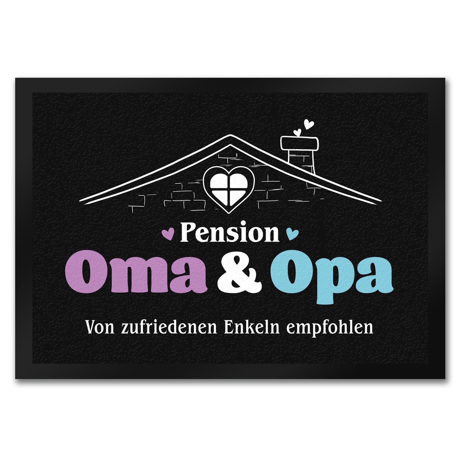 Fußmatte Pension Oma & Opa Fußmatte in 35x50 cm mit Spruch Von zufriedenen
