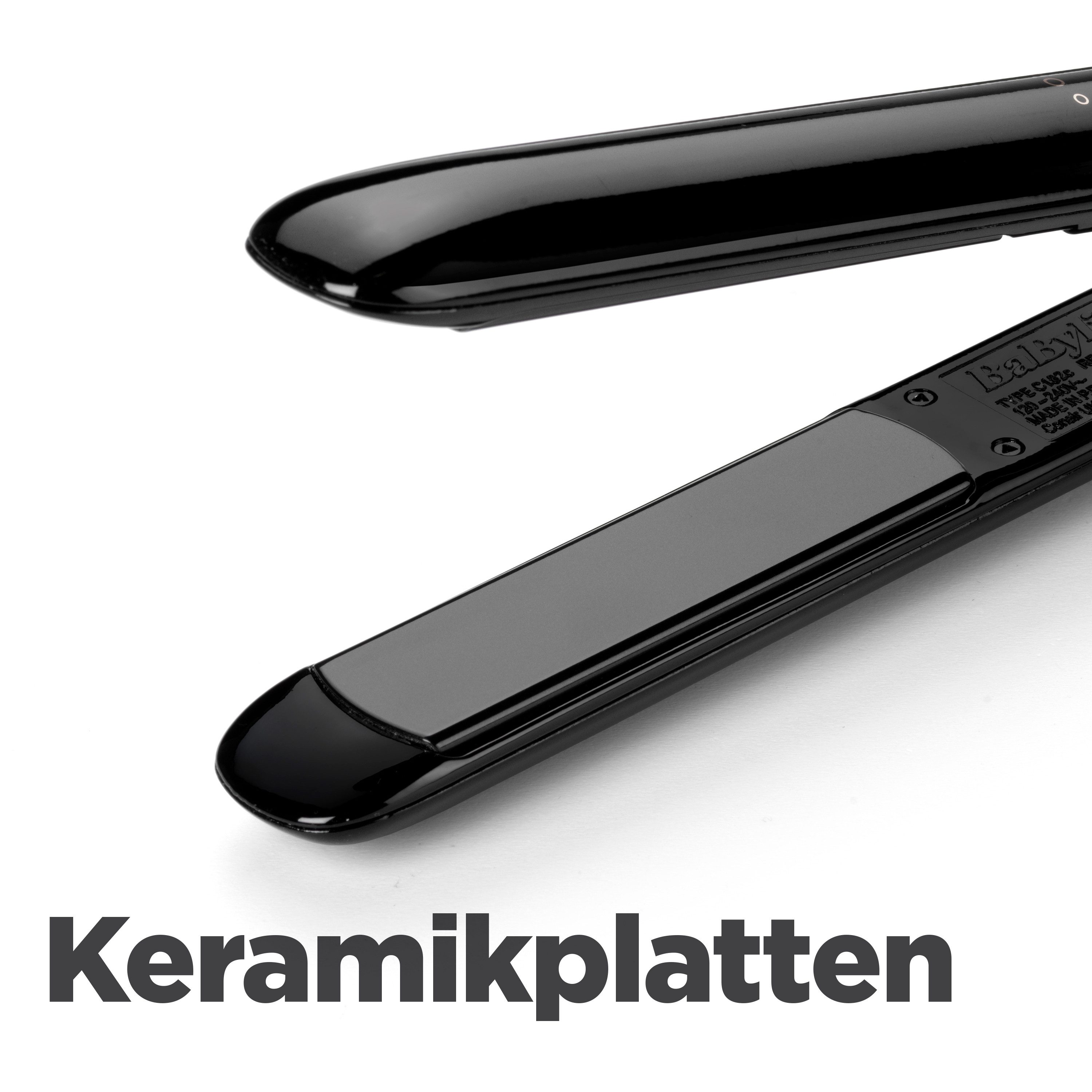 BaByliss Glätteisen Smooth Finish 230 Glätteisen Profi-Haarglätter, ST250E, Titan-Keramik-Beschichtung, 3 Temperaturstufen bis zu 230°C schwarz
