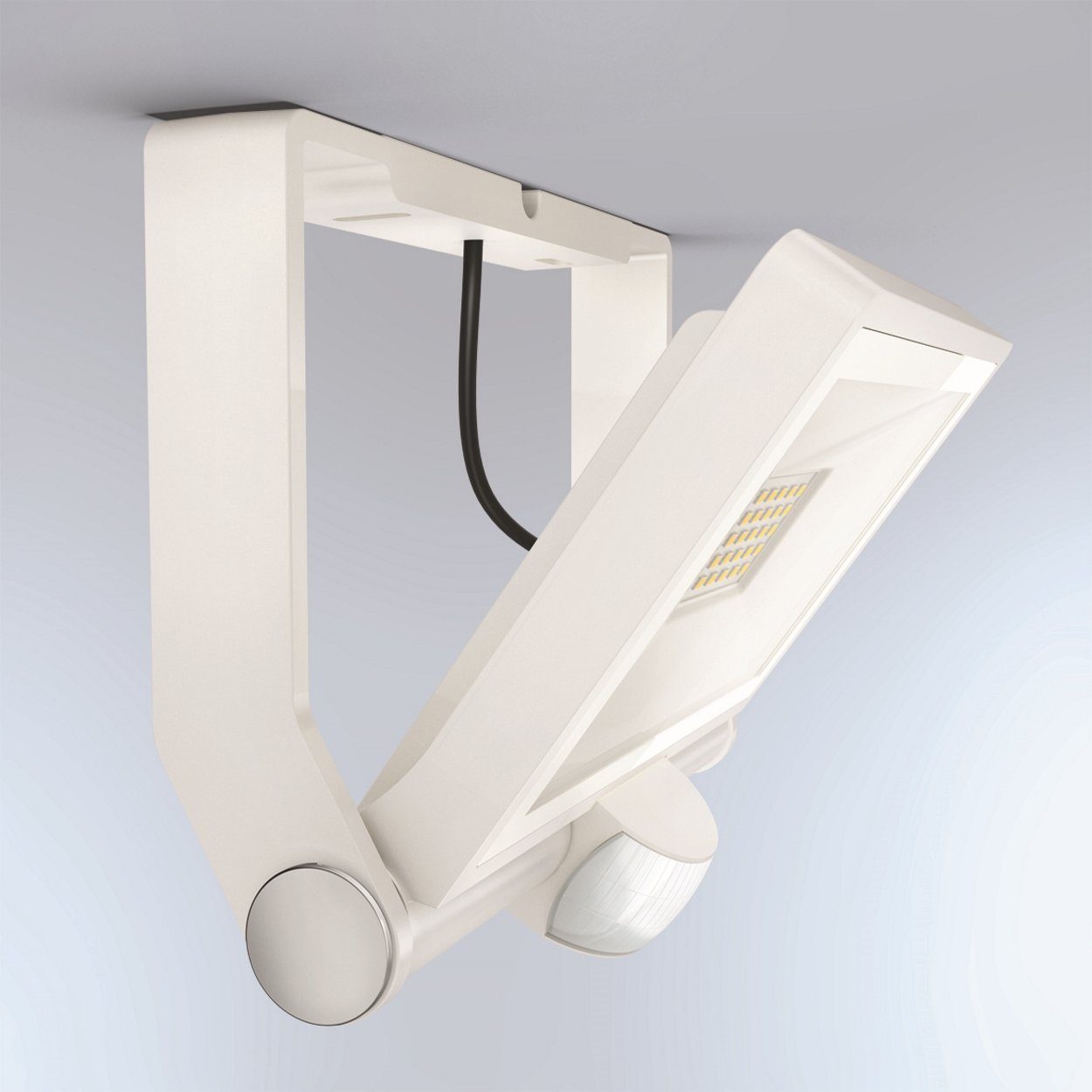 steinel LED Wandstrahler XLED ONE, mit Bewegungsmelder, LED fest integriert, Warmweiß, 180° vertikal schwenkbares Panel