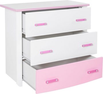 Parisot Jugendzimmer-Set Biotiful, (Set, 4-St., Bett, Nachttisch, Schrank, Kommode), mit Kleiderschrank und Kommode