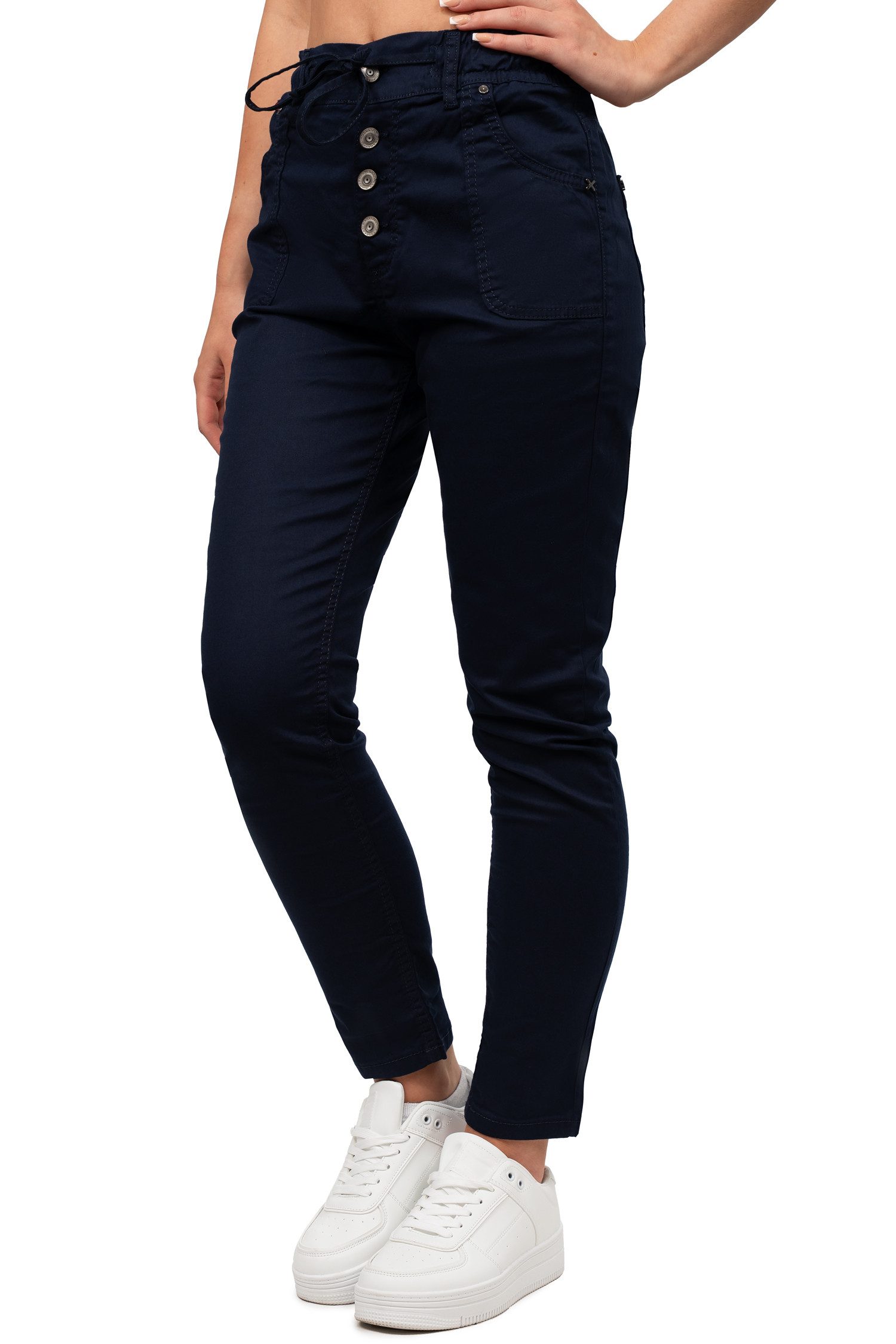 Cipo & Baxx Stoffhose Damen Regular Fit Hose Mid Waist BA-WD508 für lässige Alltagslooks und Freizeit-Outfits