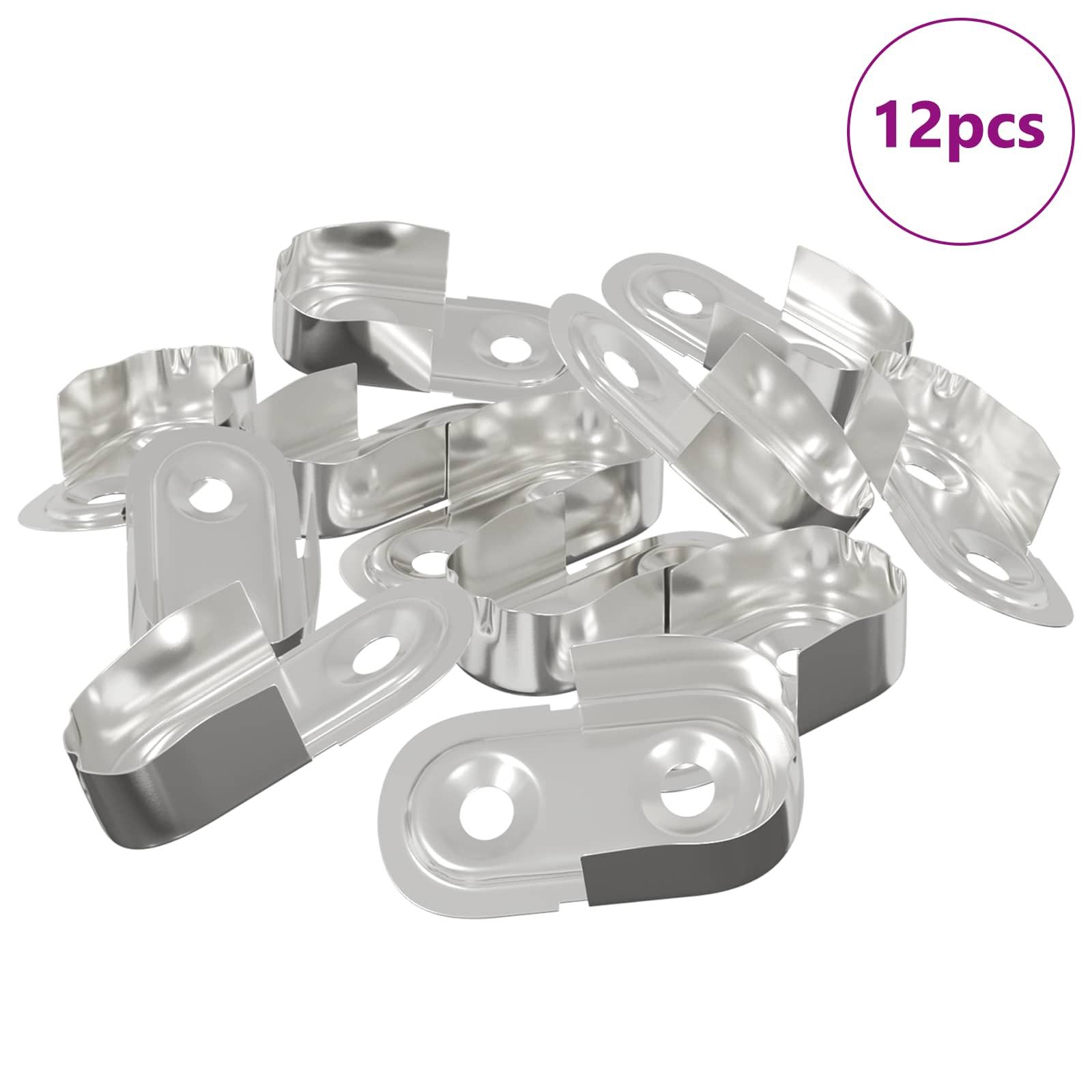 vidaXL Kleiderstange, Kleiderstangenhalter 12 pcs Weißes Zink 40 x 18 x 10 mm Eisen