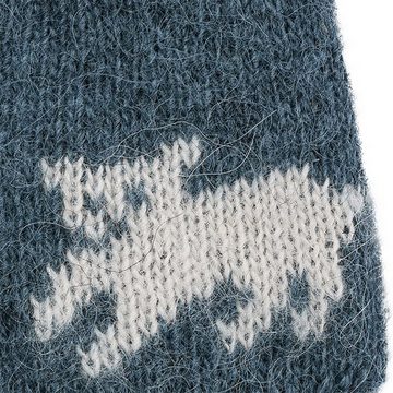 KIDKA Strickmütze Wollmütze kid-114 - Eisbärjunges - blau - aus isländischer Wolle (rau)