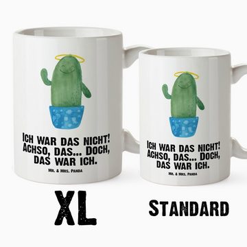 Mr. & Mrs. Panda Tasse Kaktus Heilig - Weiß - Geschenk, Kakteen, Große Tasse, Freundin, XL T, XL Tasse Keramik, Prächtiger Farbdruck