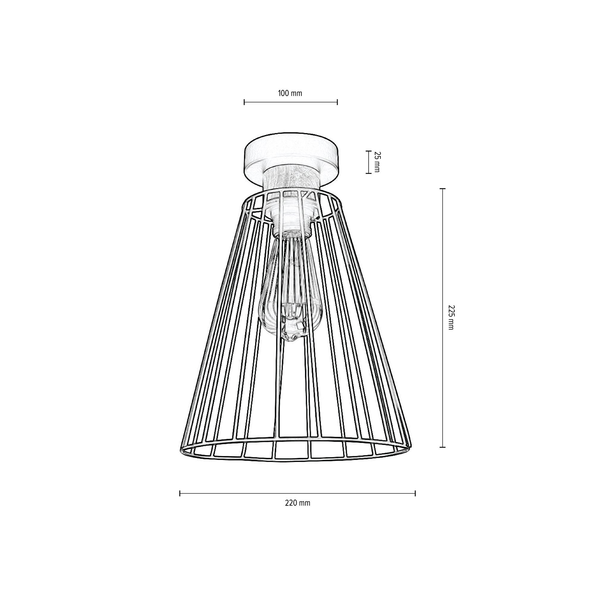 aus Light Eichenholz und SPOT Leuchtmittel, Deckenleuchte Käfig-Optik, GUNNAR, Metall ohne Moderne