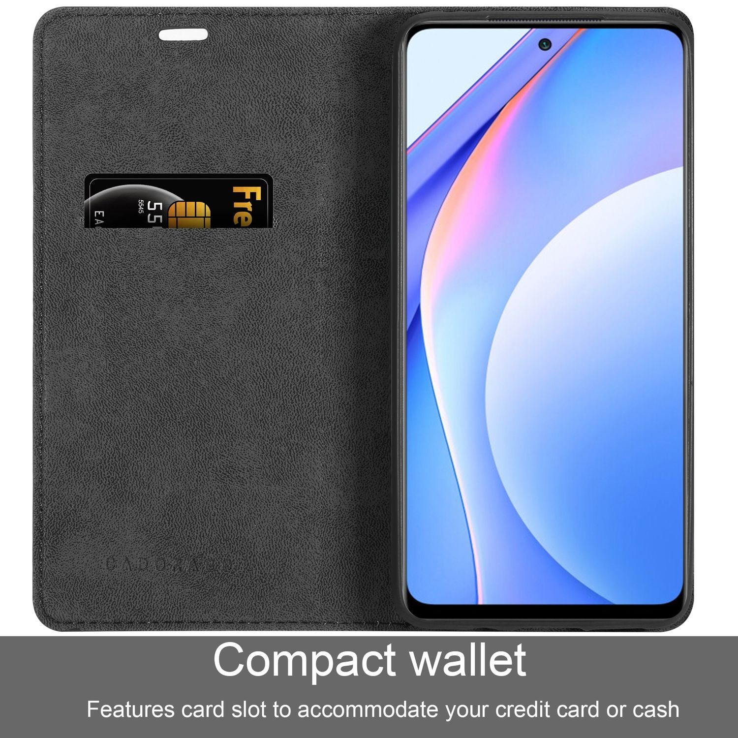 Cadorabo Handyhülle für Xiaomi Mi 10T LITE Hülle Xiaomi Mi 10T LITE, Hülle Schutzhülle mit Standfunktion, Magnetverschluss und Kartenfach