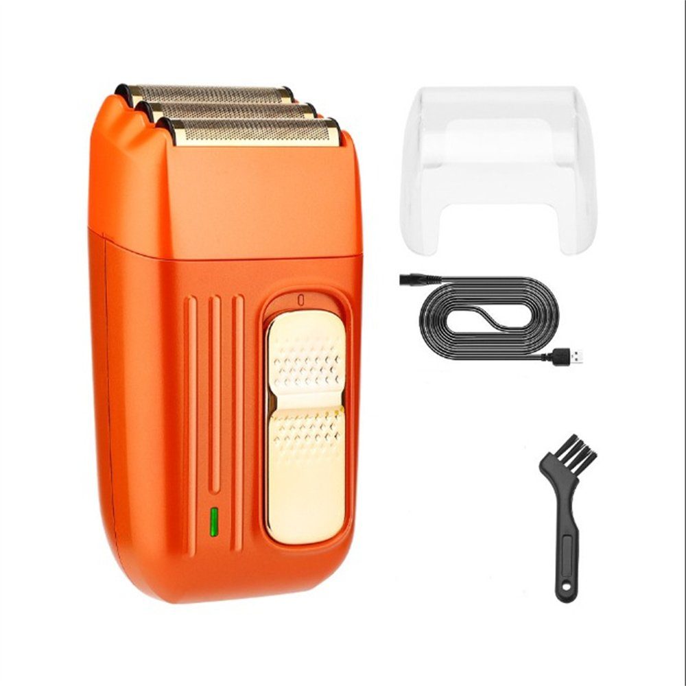 TUABUR Rasiermesser Elektrorasierer, für Haar und Bart, tragbar und wiederaufladbar orange Farbe | Rasiermesser