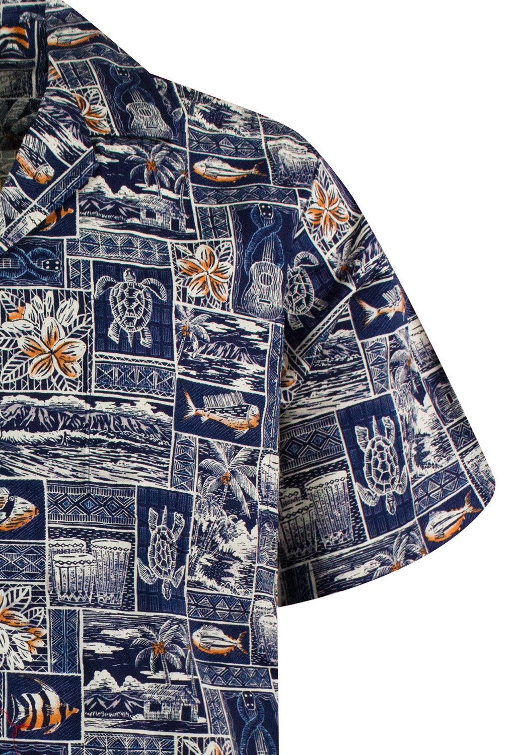 Pacific Legend Hawaiihemd Puzzle Original Hawaiihemd mit 100% Kokosnuss-Knöpfen