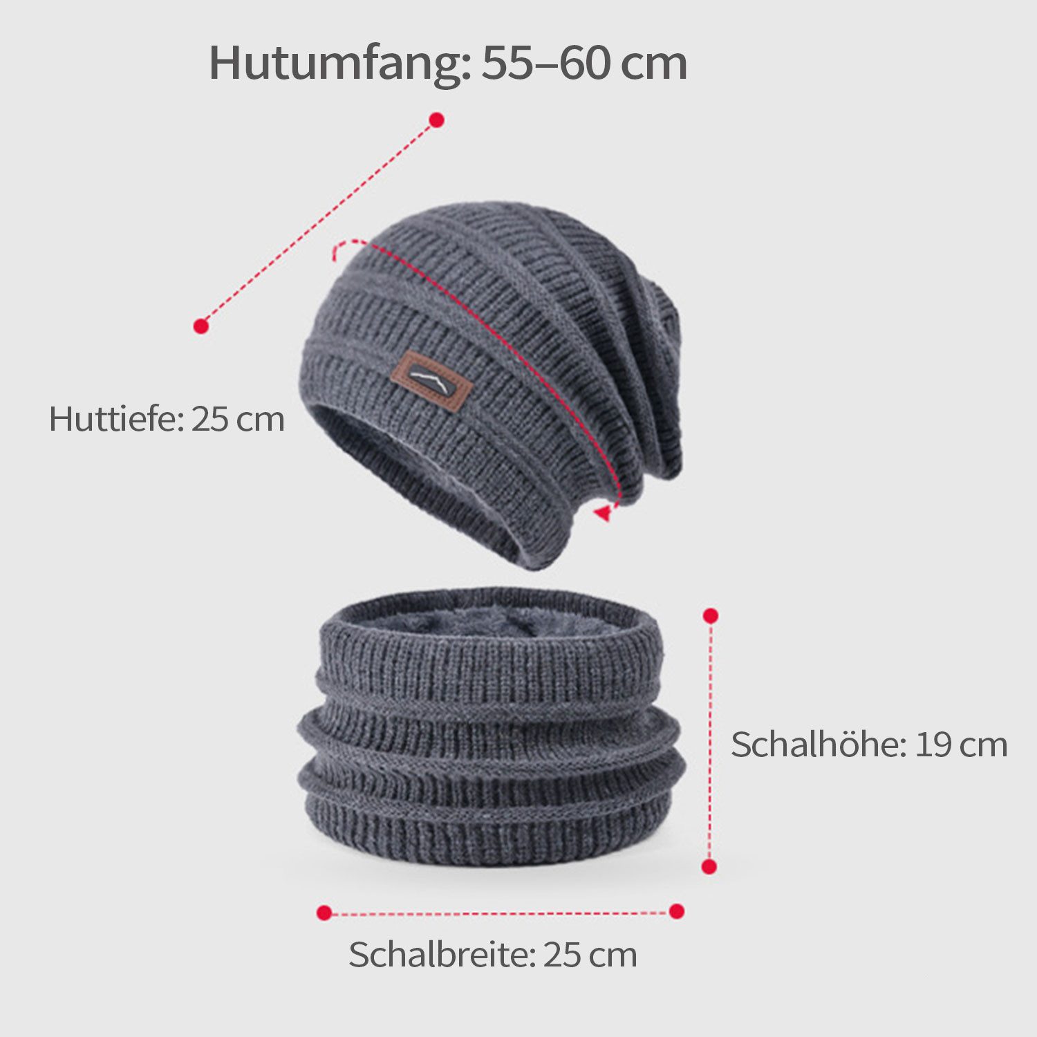 Refttenw Mütze & Schal Plüschfutter Wintermütze günstig online kaufen