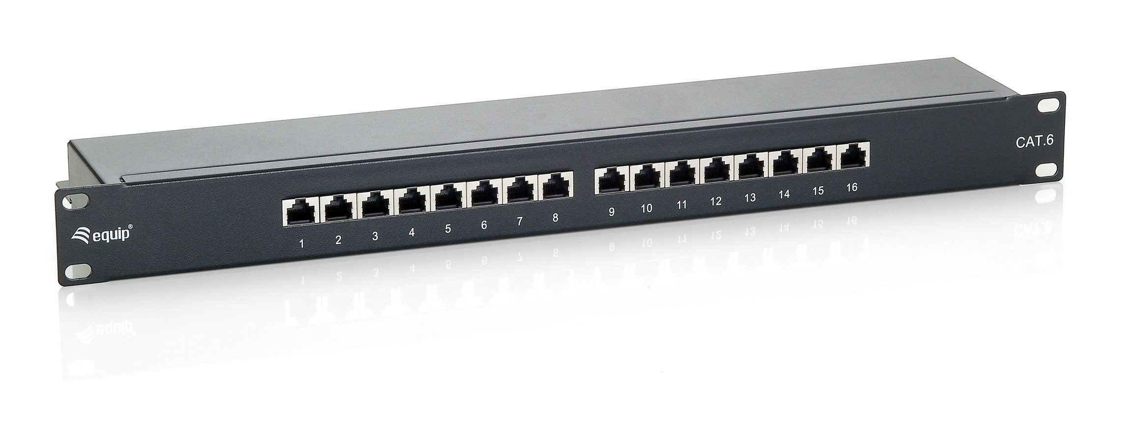 Equip 326416 Patchpanel equip 16x RJ45 Cat6 19" 1HE schwarz Netzwerk-Patch-Panel