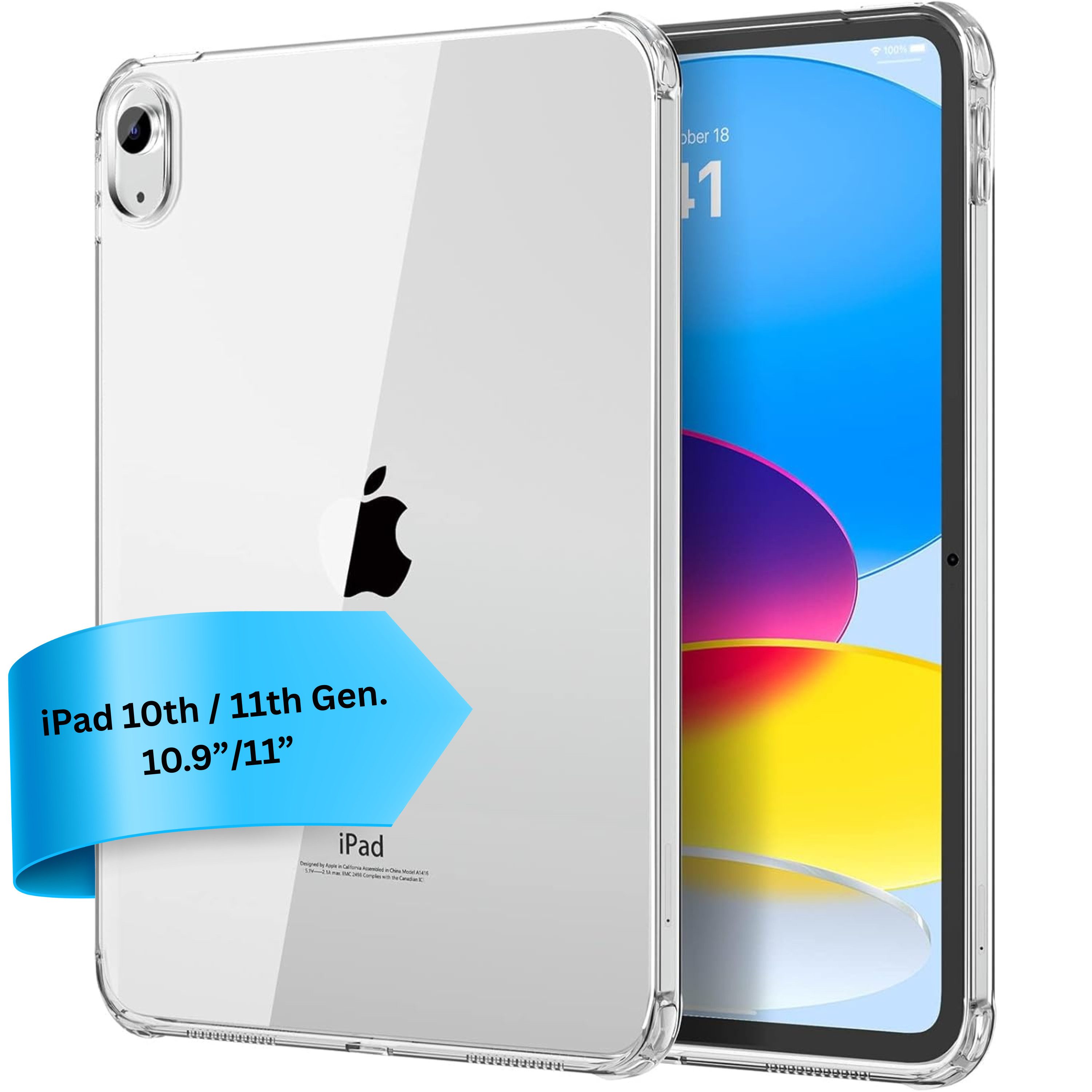 S&T Design Tablet-Hülle Hülle für iPad Clear Case Transparent Stoßfest Tablet Schutzhülle Dünn, Kratzfest Klare Schutzhülle Dünne Hülle Cover mit Stoßfester Hard Case