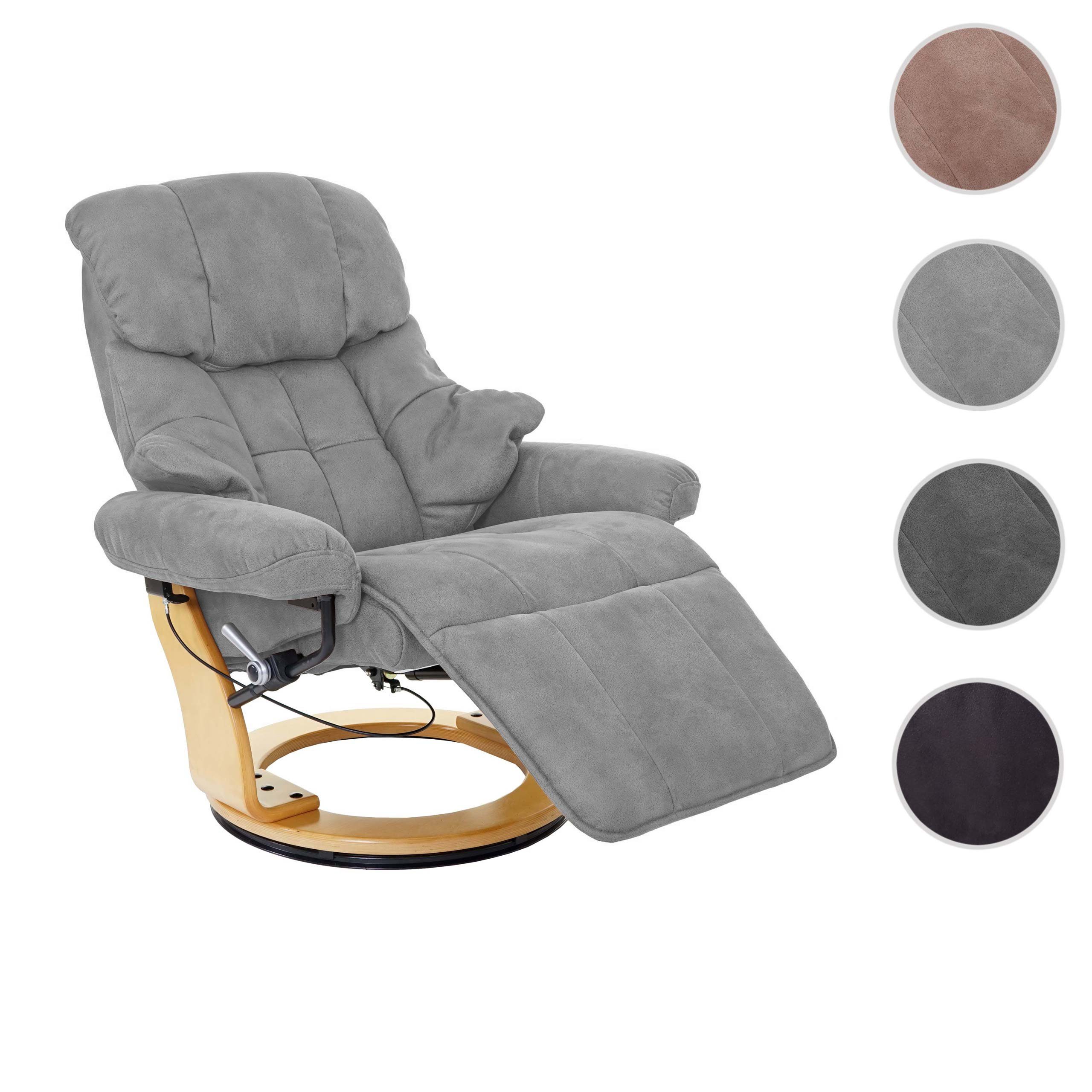2-S, MCA Polsterung extradicke furniture Relaxsessel hellgrau, Windsor verstellbar, Fußstütze separat und Rückenlehne naturbraun