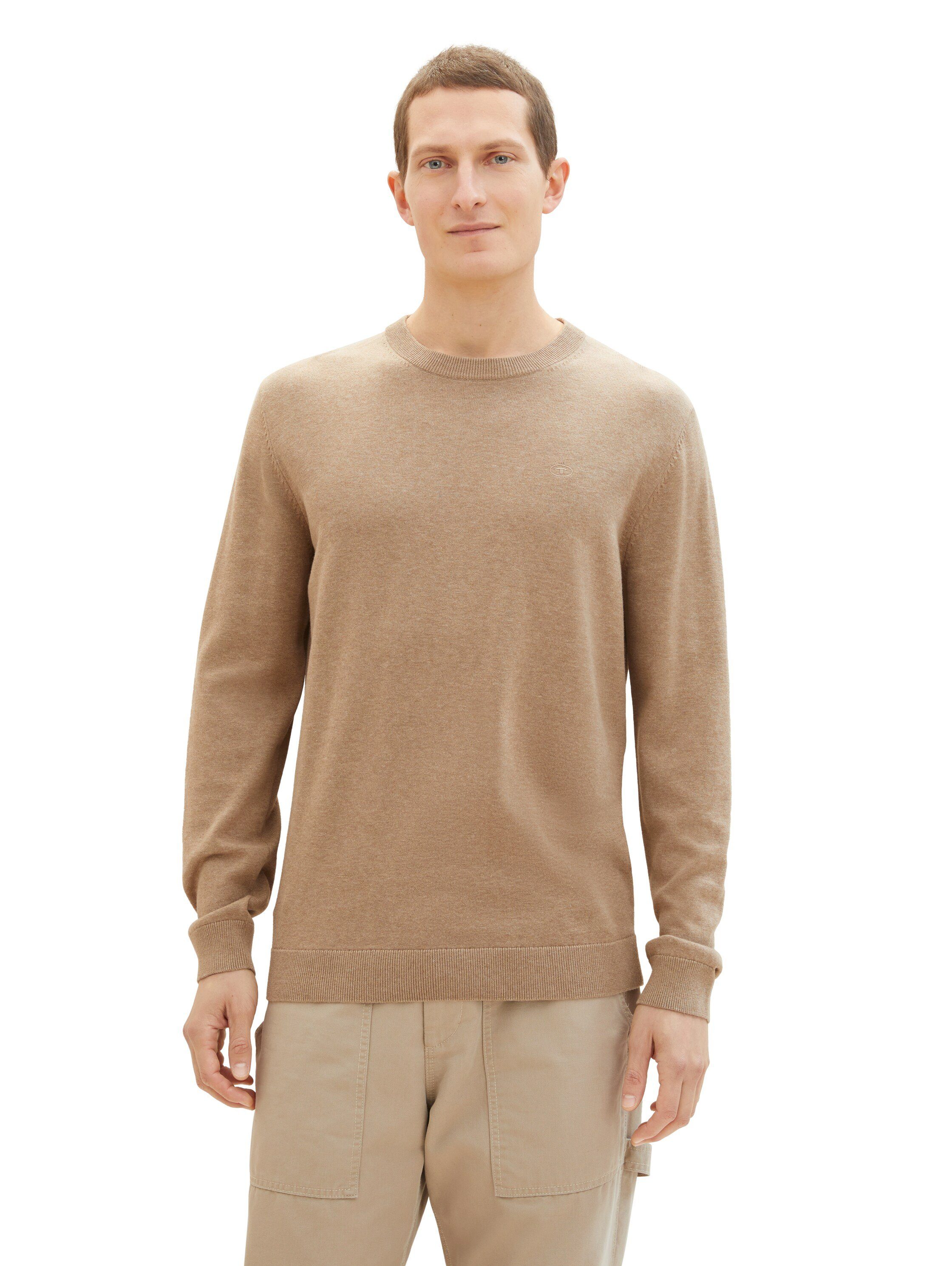 Tom Tailor Herren Rundhals Pullover BASIC CREWNECK KNIT - Relaxed Fit günstig online kaufen