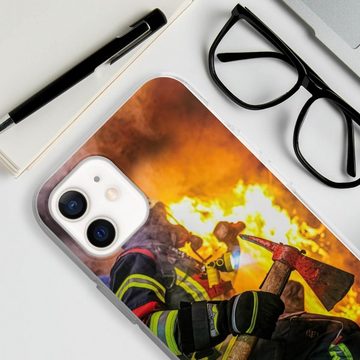 DeinDesign Handyhülle Feuerwehr Feuer Lebensretter Volunteer Firefighter, Apple iPhone 12 Silikon Hülle Bumper Case Handy Schutzhülle