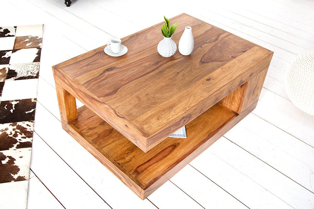 LebensWohnArt Couchtisch Puristischer Couchtisch SHIVA ca.90x60cm massiv Palisander – Bild 3 von 5