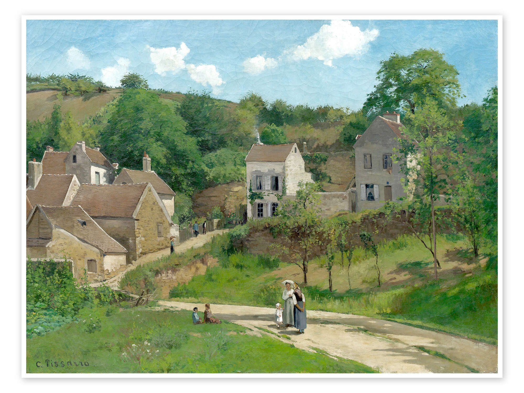 Posterlounge Wandbild L'Hermitage à Pontoise, Camille Pissarro, erhältlich als Poster, Leinwandbild, Wandsticker oder Acrylglasbild