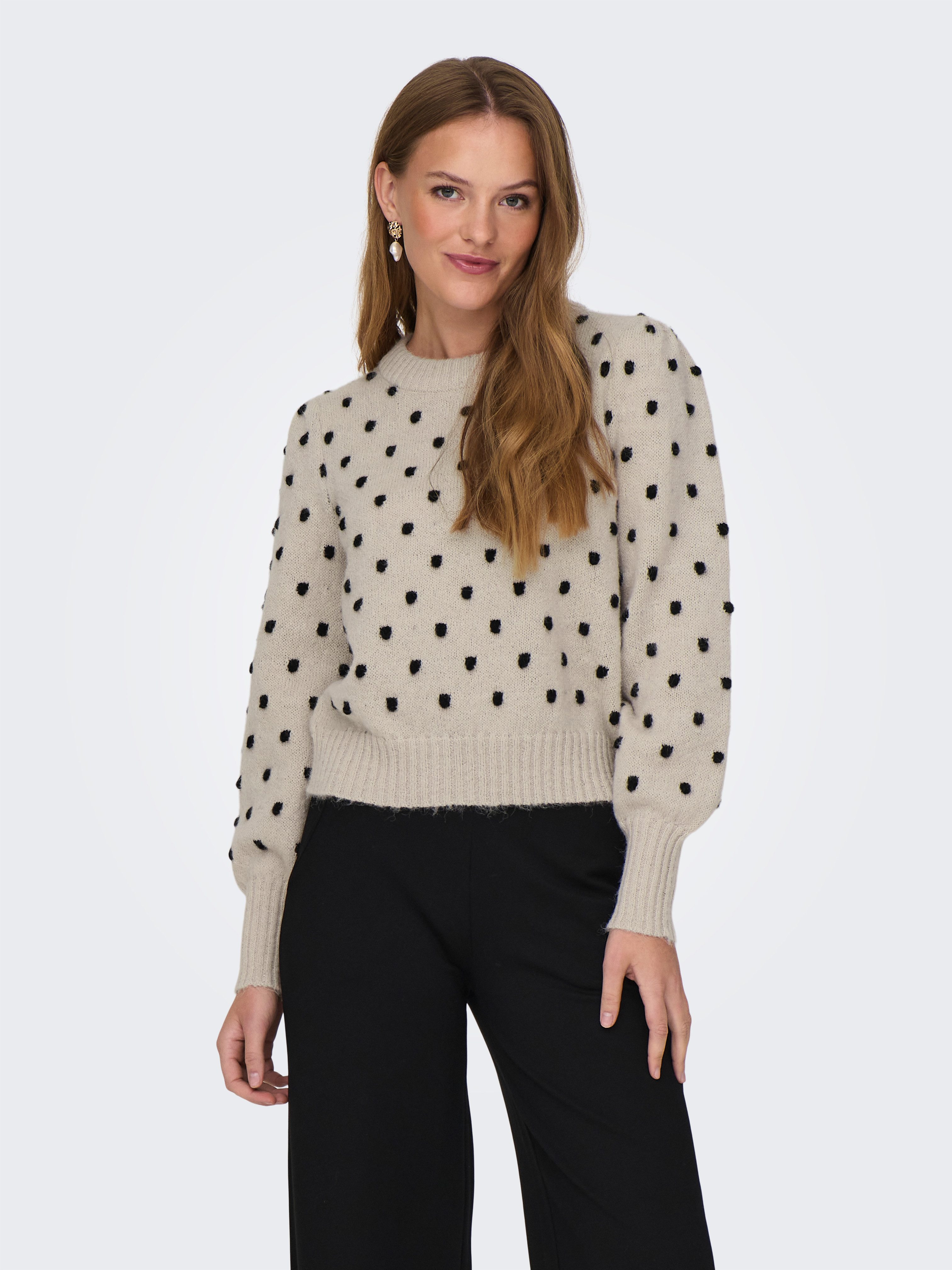 Rundhalspullover JDYSIGRID LIFE L/S ON PUFF PULL KNT NOOS