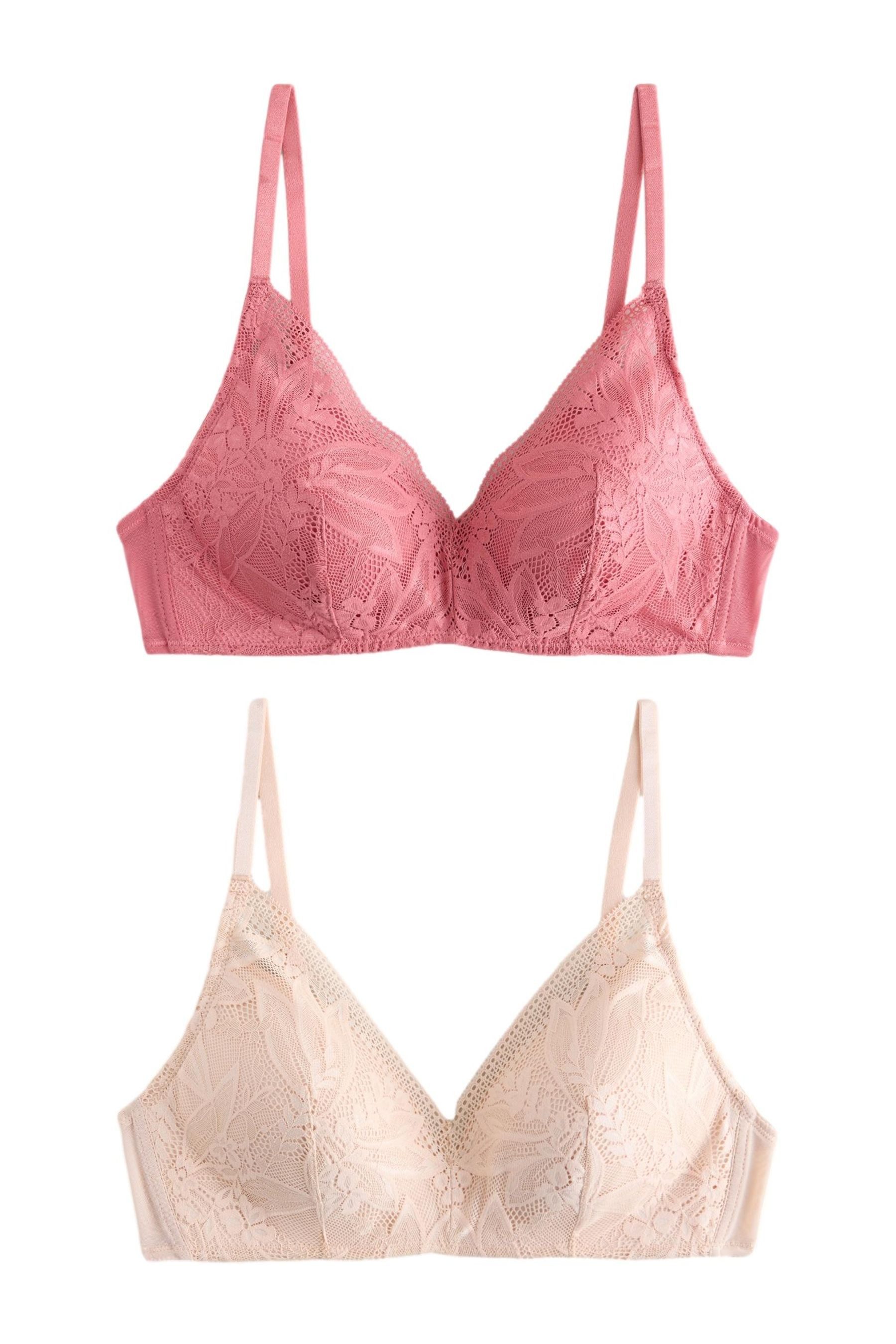 Bügelloser BH 2 x wattierte DD+ BHs mit Spitze, ohne Bügel