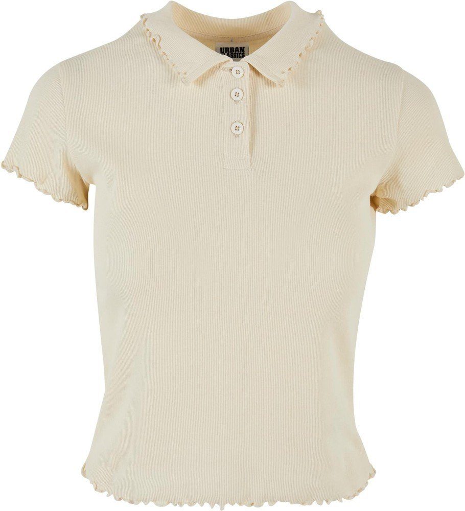 T-Shirt Urban Classics Damen Ladies Rib Polo Tee