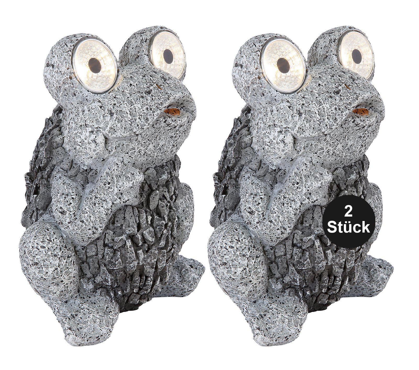 bmfversand LED Solarleuchte »Solarleuchte Garten 2er Set Frosch Teich