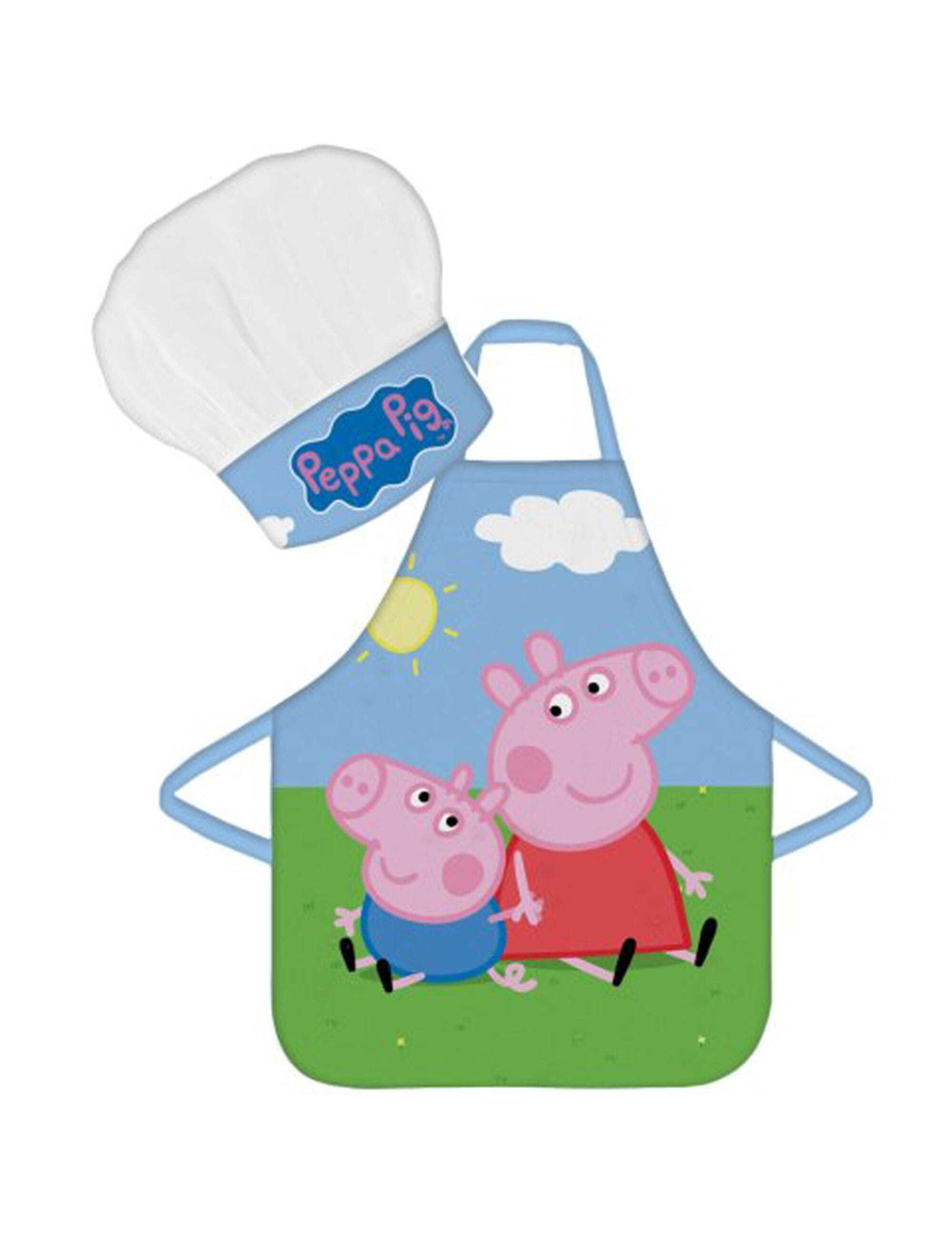 BrandMac Kochschürze Set Peppa Wutz, (2-tlg., Schürze, Kochmütze), Peppa Wutz