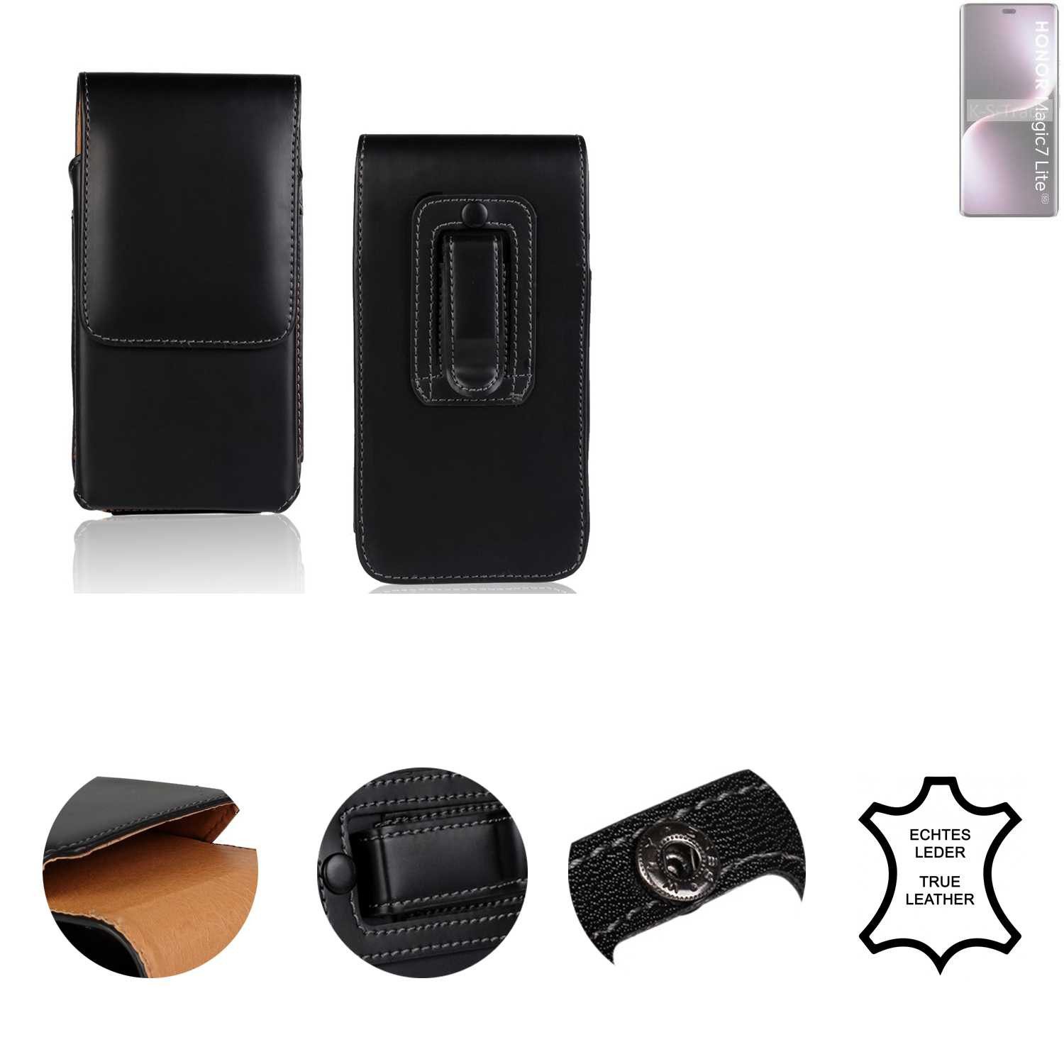 K-S-Trade Handyhülle für Honor Magic7 Lite, Holster Gürteltasche Handy Hülle Schutzhülle Handyhülle Leder
