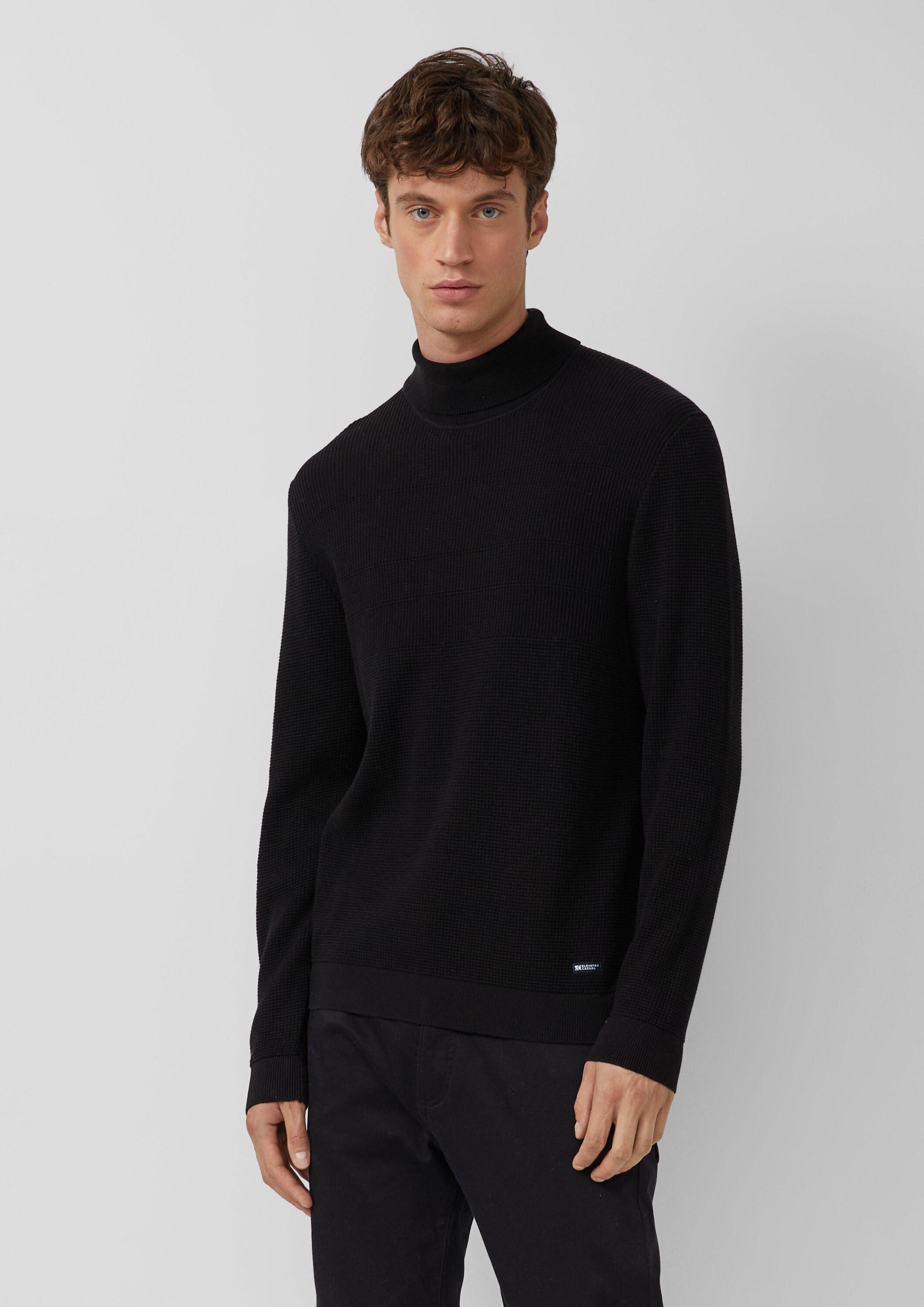 s.Oliver Longpullover Strickpullover Strukturmix-Pullover aus reiner Baumwo günstig online kaufen