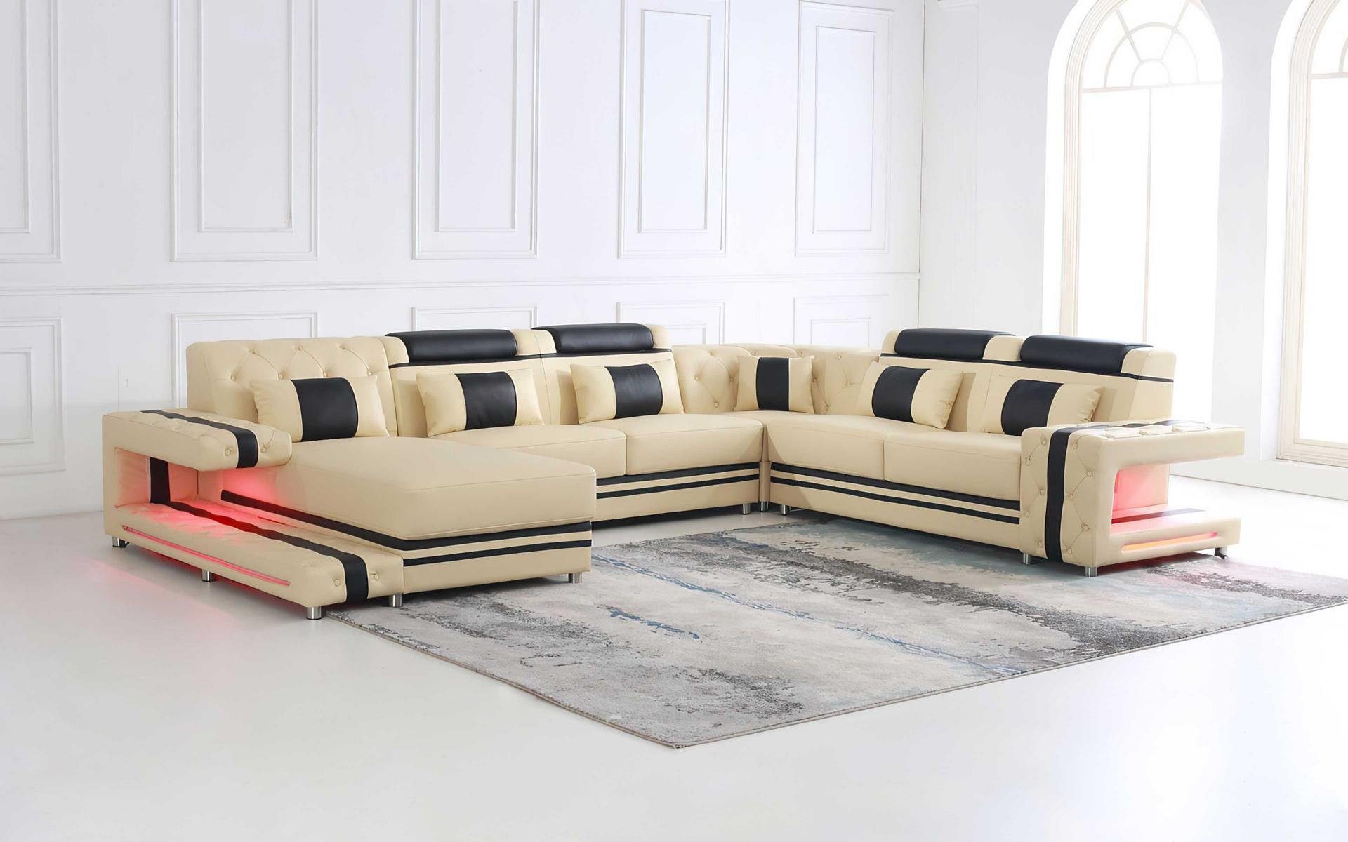 JVmoebel Ecksofa, Leder Polster Eck Garnitur Modern Sofa Sitz Wohnlandschaft Design