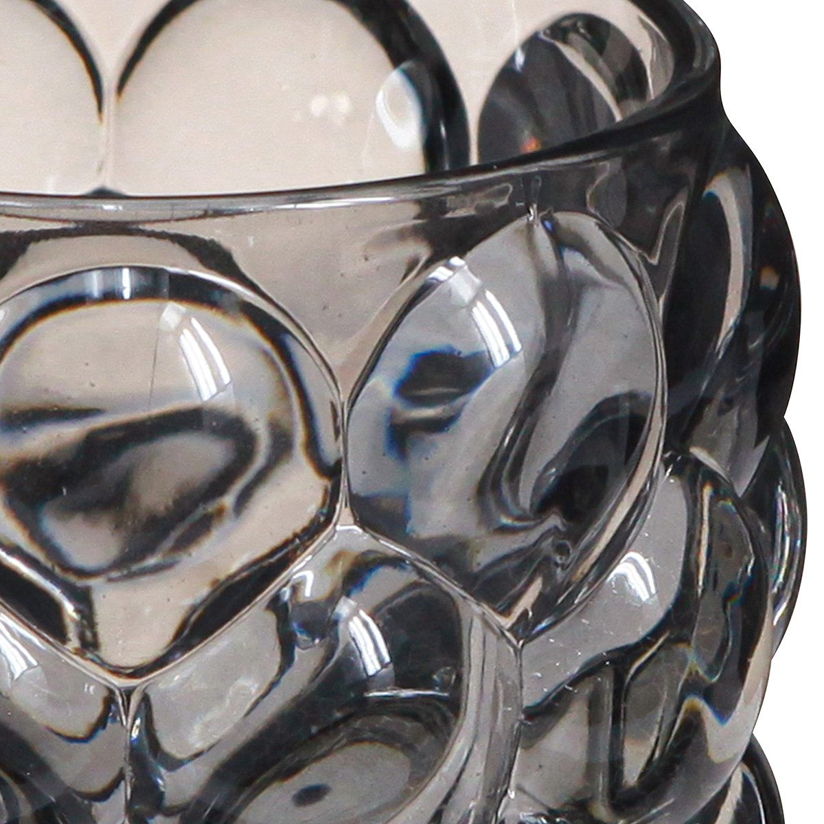 Viana Tischvase Windlicht Glas Teelichthalter Grau günstig online kaufen