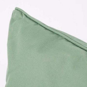 SCHÖNER LEBEN. Dekokissen Outdoor Kissen mit Kederumrandung einfarbig grün 45x45cm