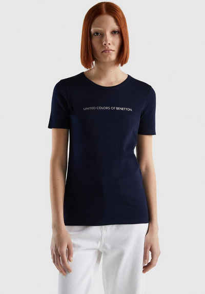 United Colors of Benetton T-Shirt (1-tlg) mit glitzerndem Druck