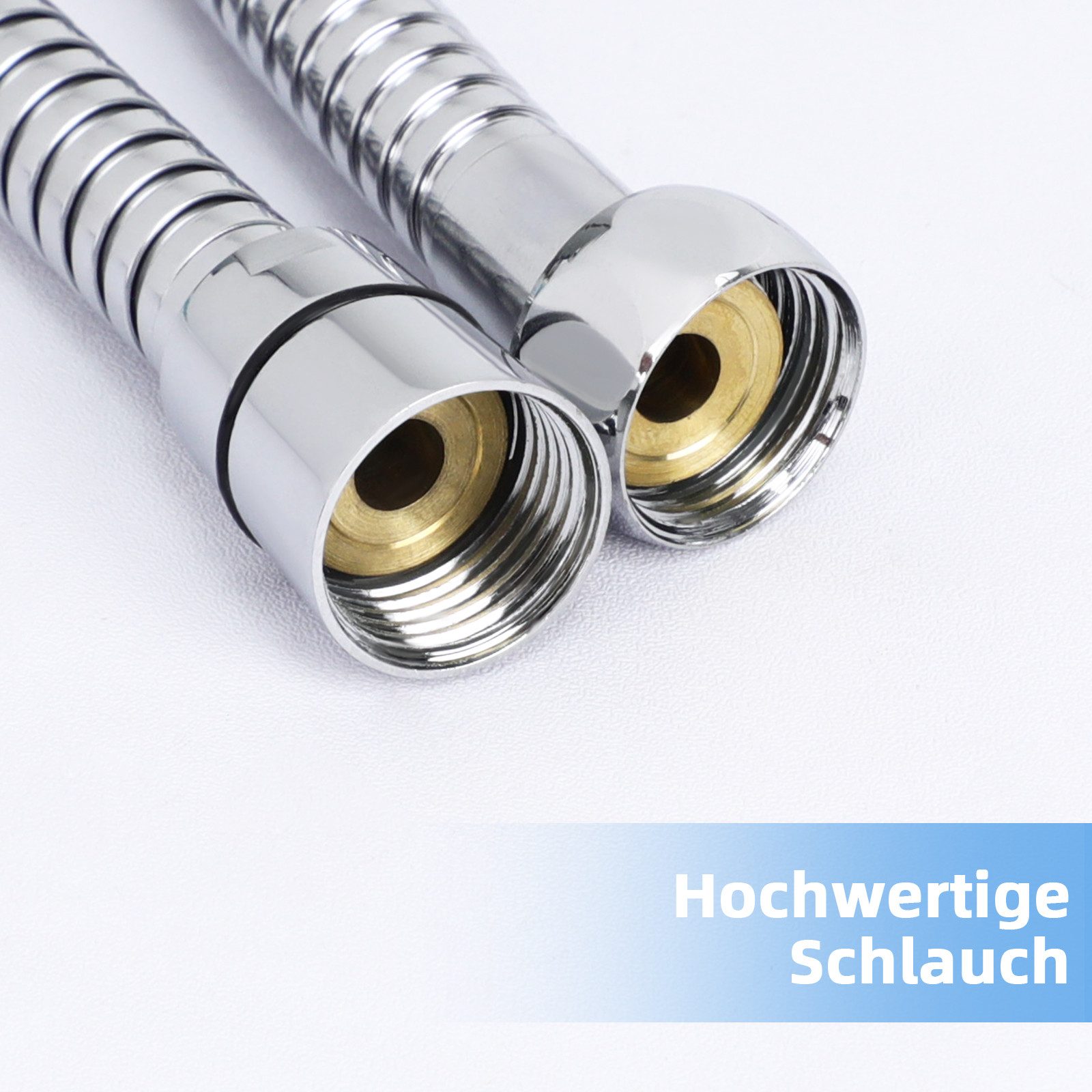 Nettlife Handbrause Schwarz/Nickel Runde Handheld Shower wassersparend mit 3/5 Strahlenden, (Handbrause), Großdruck erhöhend Mit Taste zur Einstellung des Wasserflusses