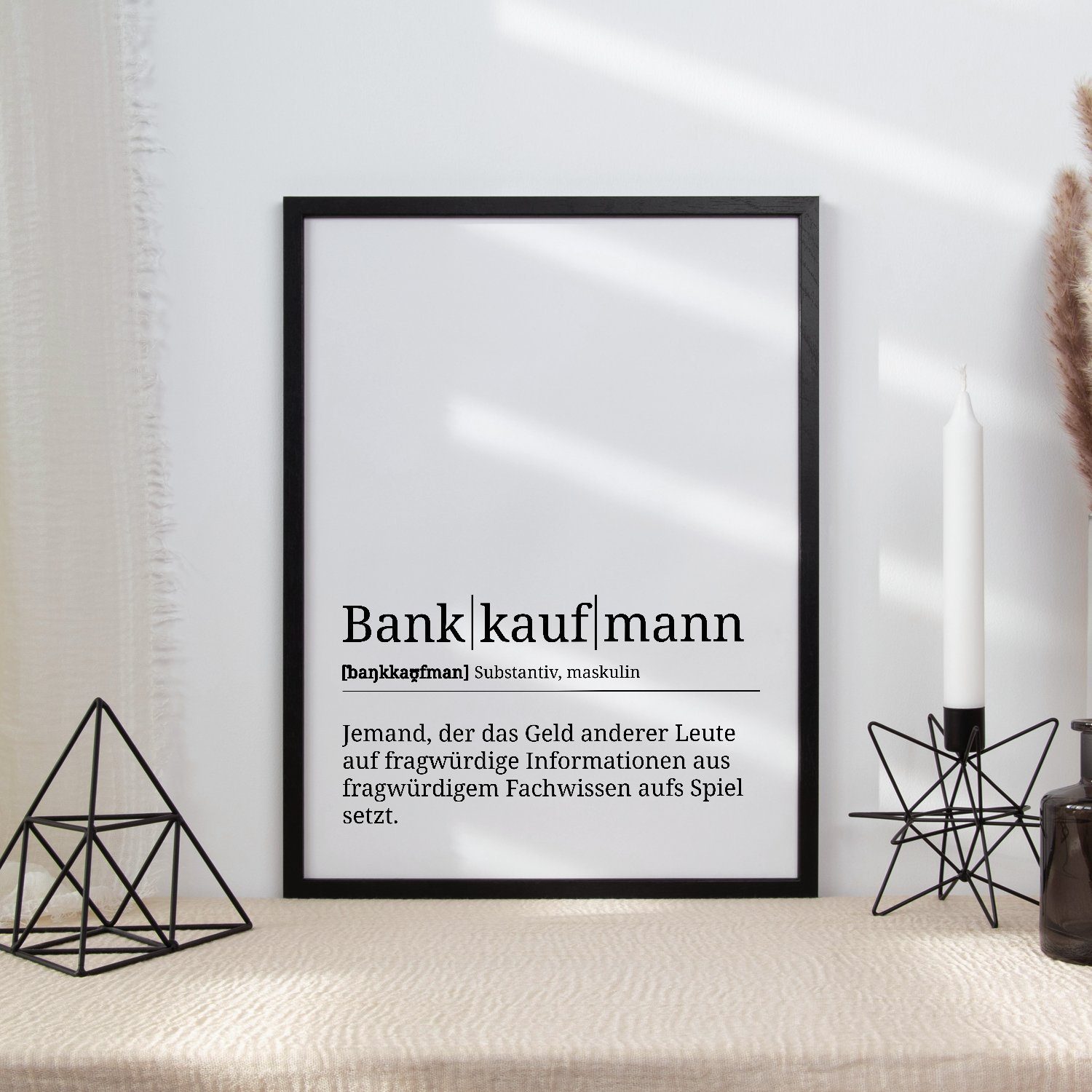Definition Bänker Tigerlino Mitarbeiter Poster Geschenk Wandbild Bankkaufmann