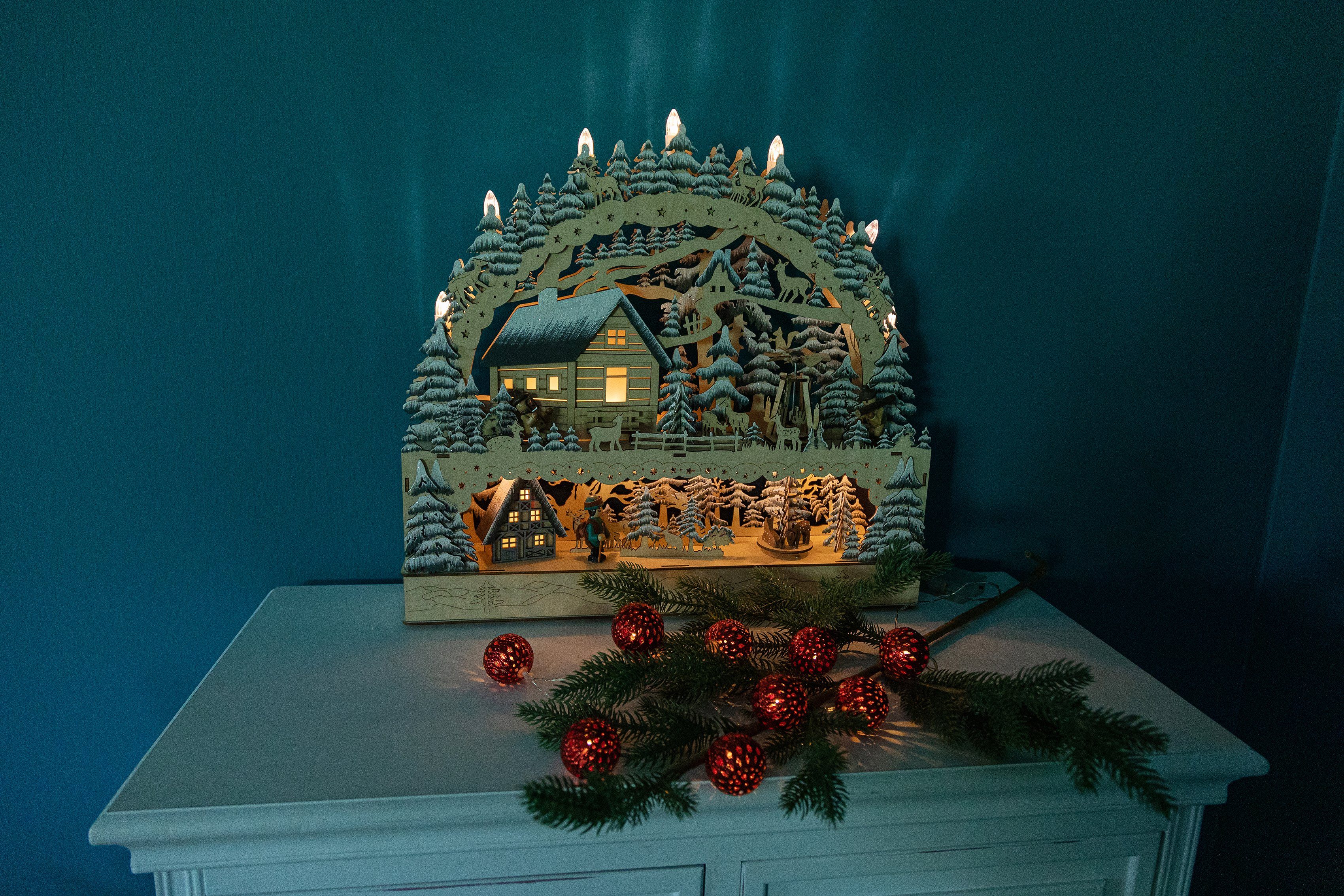 Home affaire LED Schwibbogen Weihnachtsdeko LED (1-tlg), cm Holz, Beleuchtung, 47 mit Höhe aus ca