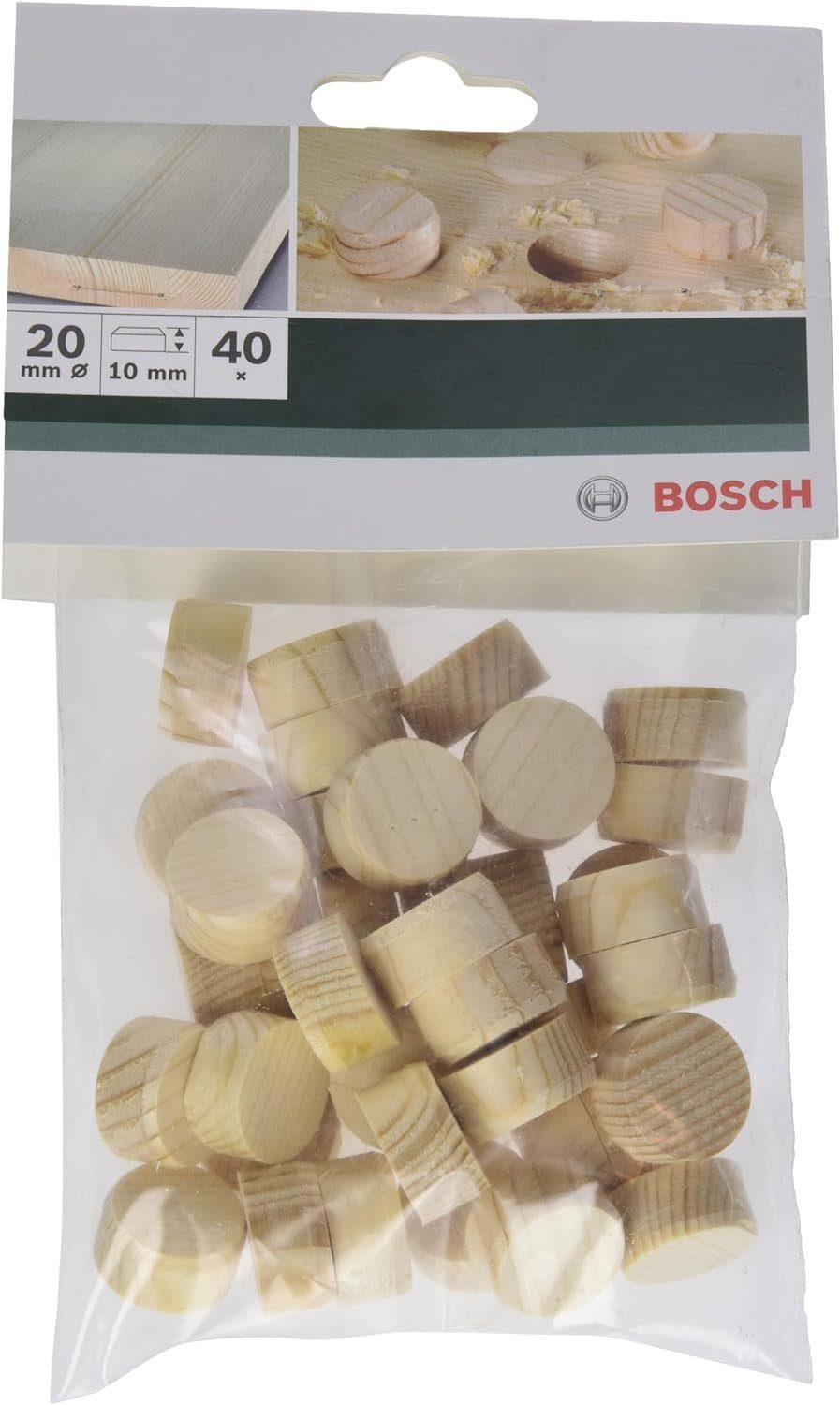 mm Stk Holzzapfen 20 Bosch BOSCH Ø 40 Bohrfutter