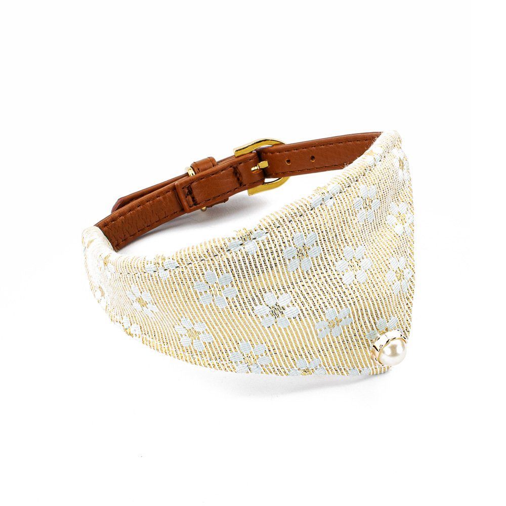 Tierluxe Hunde-Halsband Eleganz, PU Leder, Blumen