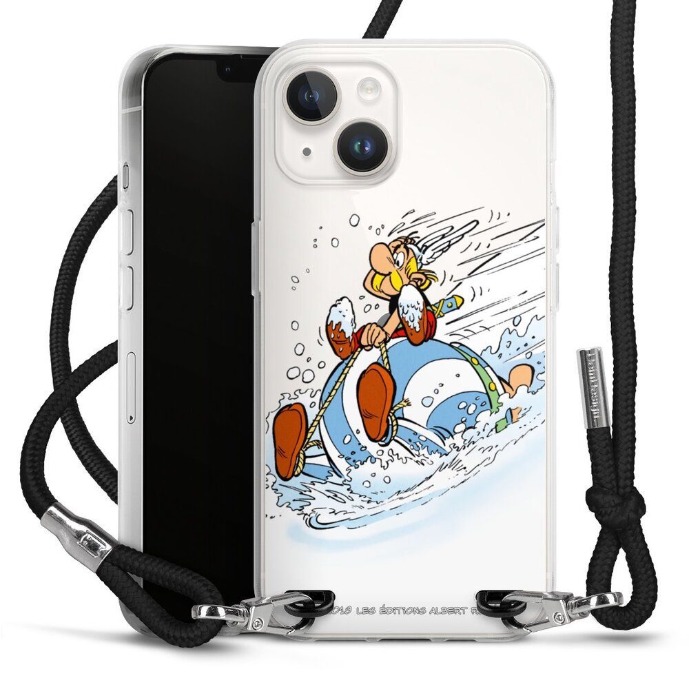 DeinDesign Handyhülle Asterix Obelix Kindheit Astérix & Obélix Luge, Apple iPhone 15 Handykette Hülle mit Band Case zum Umhängen