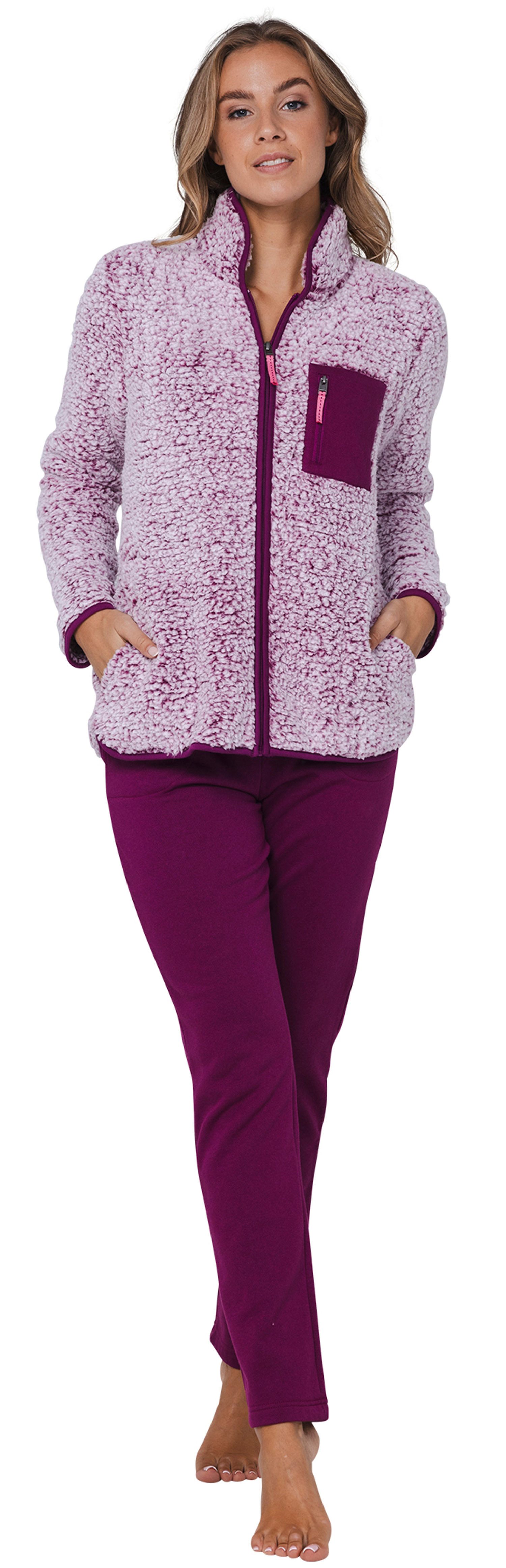 Rebelle Hausanzug Damen Homewearanzug Fleece Qualität (2 tlg) Modisches Design